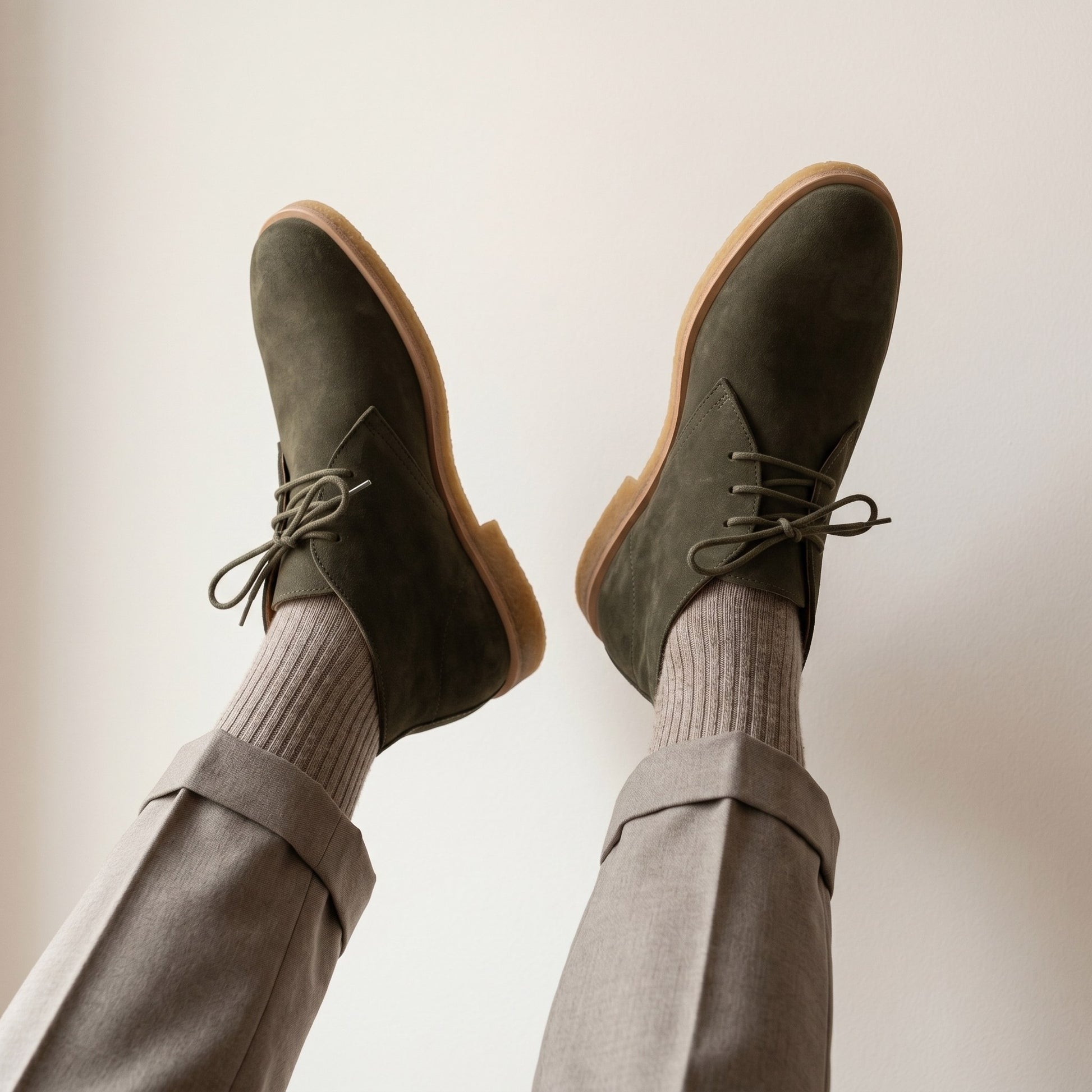 Luxury Edition - Artisian Made Green Italian Suede Cesenatico Chukka Boots