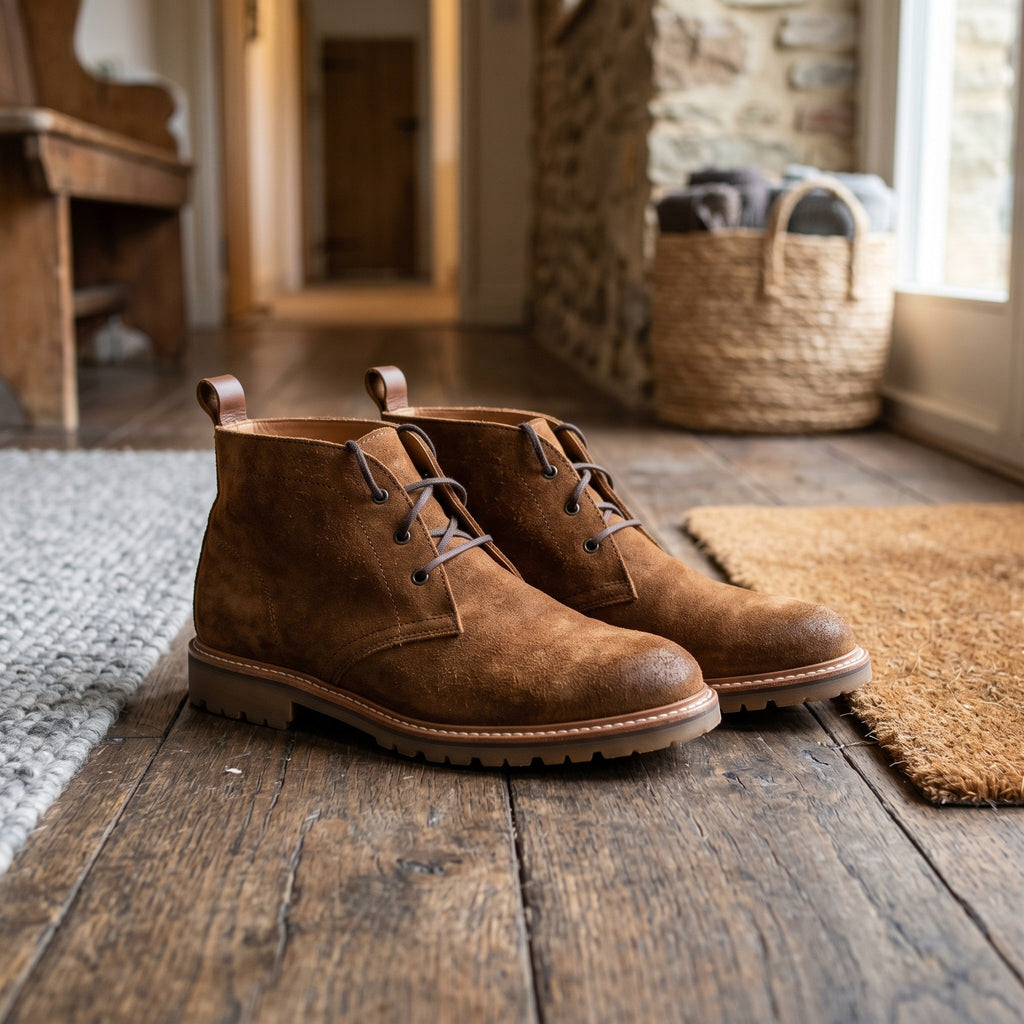 Luxury Edition - Artisian Made Brown Italian Suede Chiavari Chukka Boots