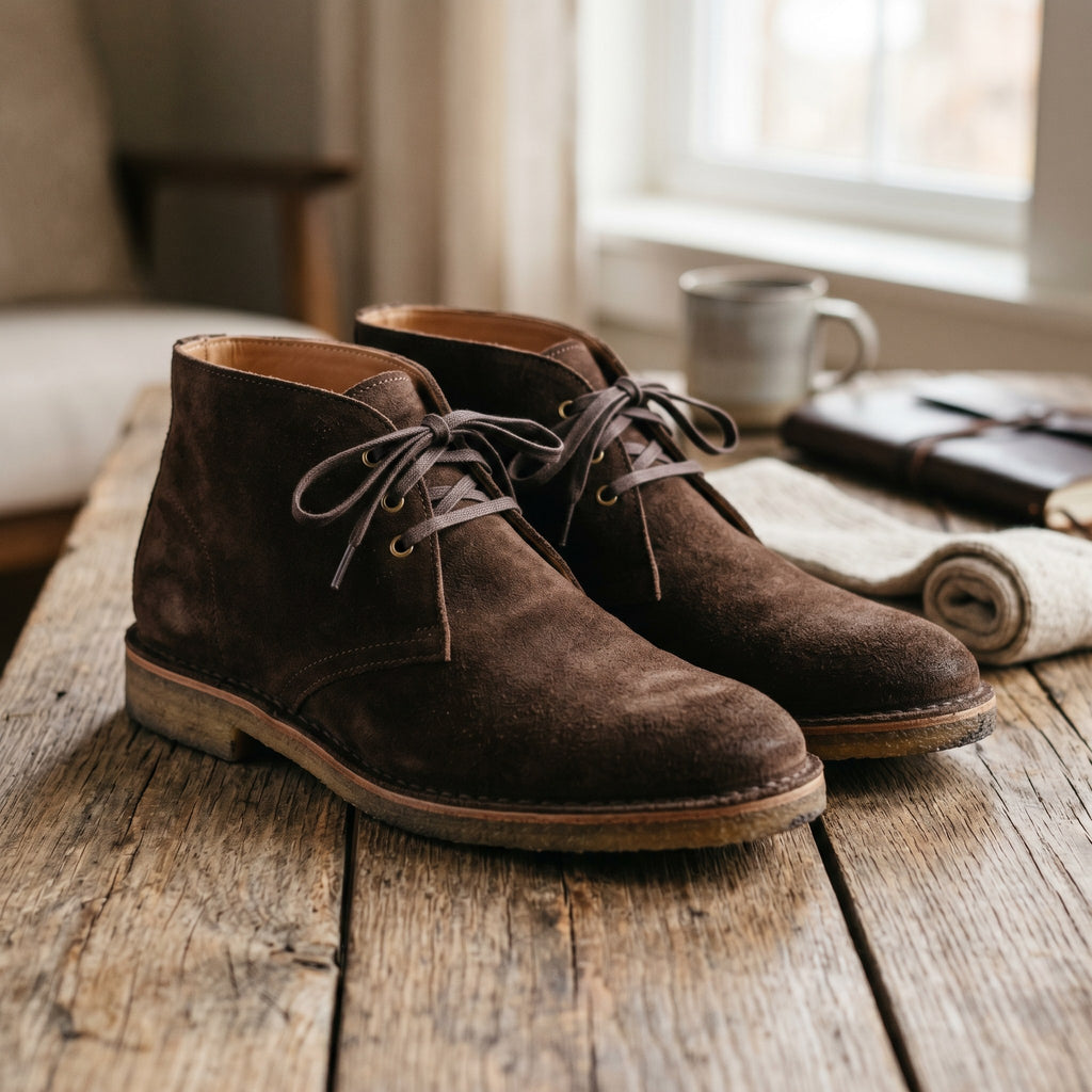 Luxury Edition - Artisian Made Brown Italian Suede Chieti Chukka Boots