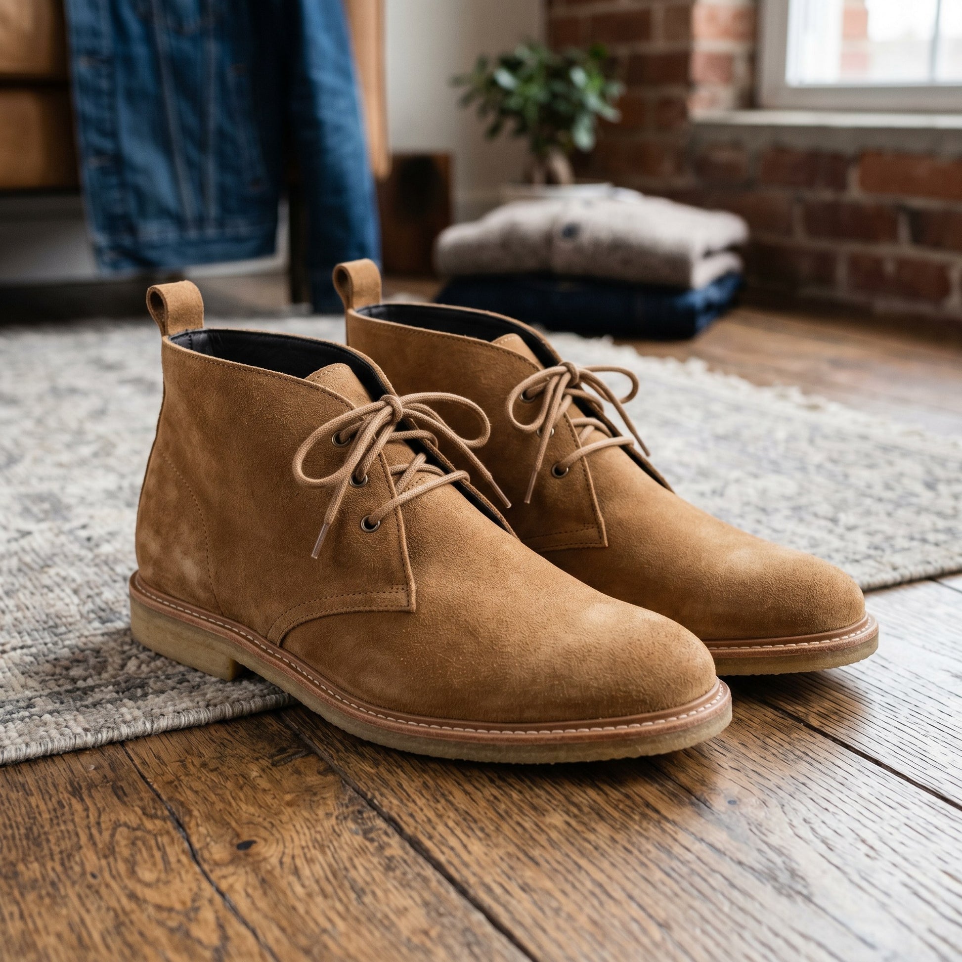 Luxury Edition - Artisian Made Tan Italian Suede Cividale Chukka Boots