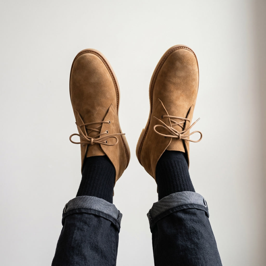 Luxury Edition - Artisian Made Tan Italian Suede Cividale Chukka Boots