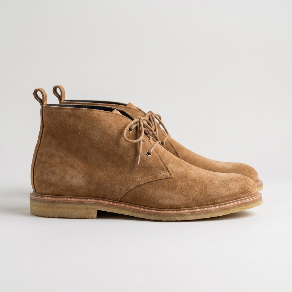 Luxury Edition - Artisian Made Tan Italian Suede Cividale Chukka Boots