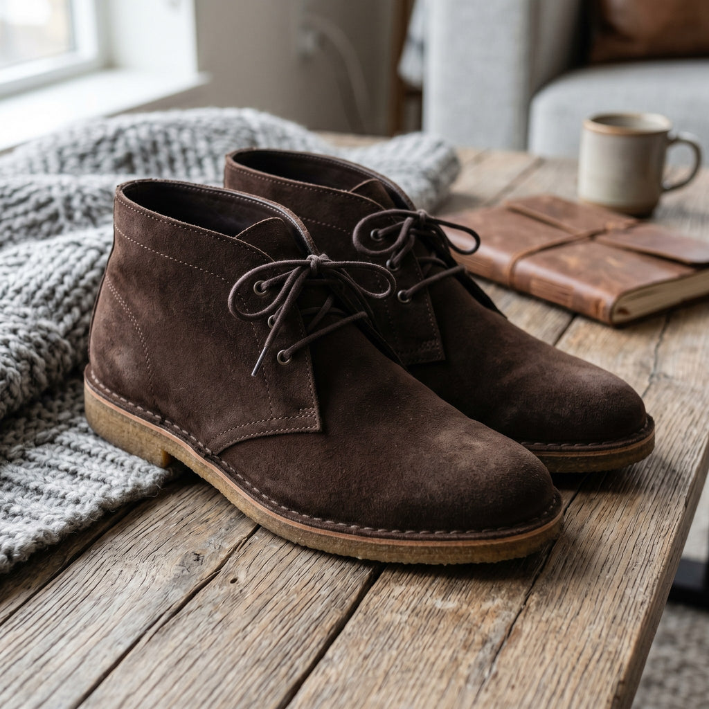 Luxury Edition - Artisian Made Brown Italian Suede Comacchio Chukka Boots