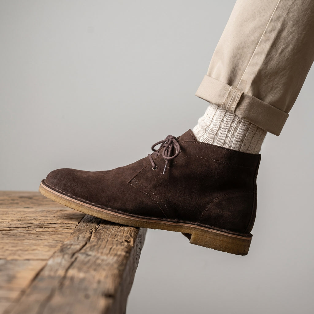 Luxury Edition - Artisian Made Brown Italian Suede Comacchio Chukka Boots