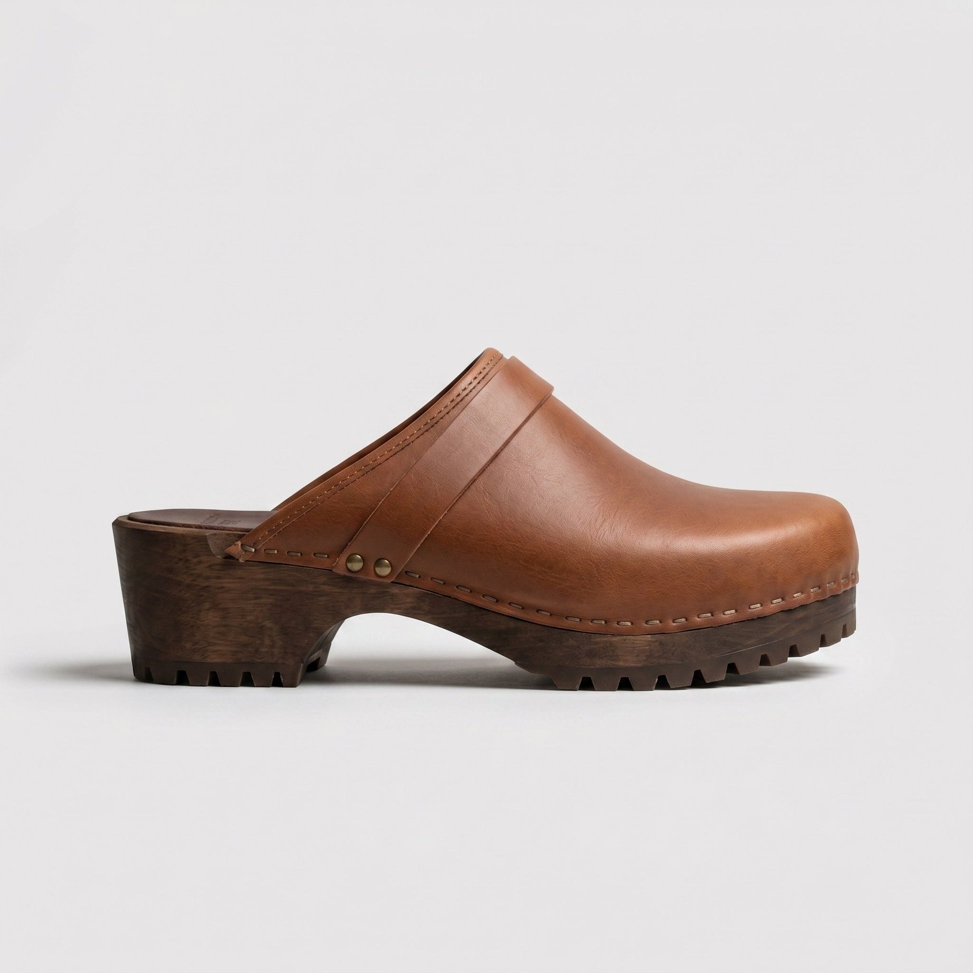 Luxury Edition - Artisian Made Brown Italian Leather Fabriano Clogs