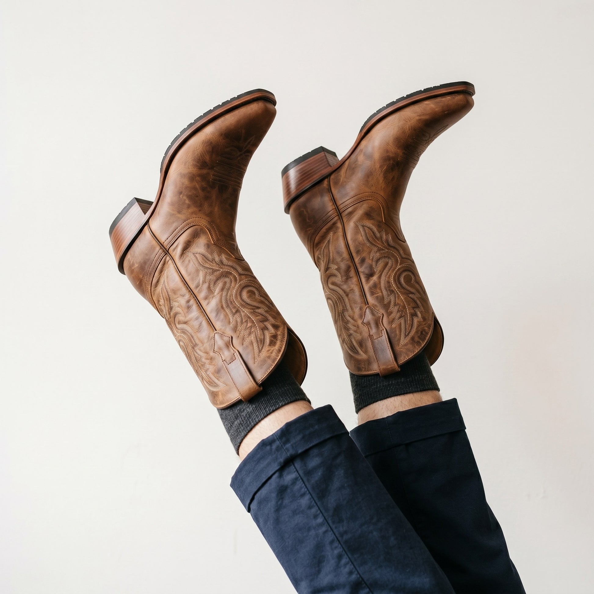 Luxury Edition - Artisian Made Tan Italian Leather Forli Cowboy Boots