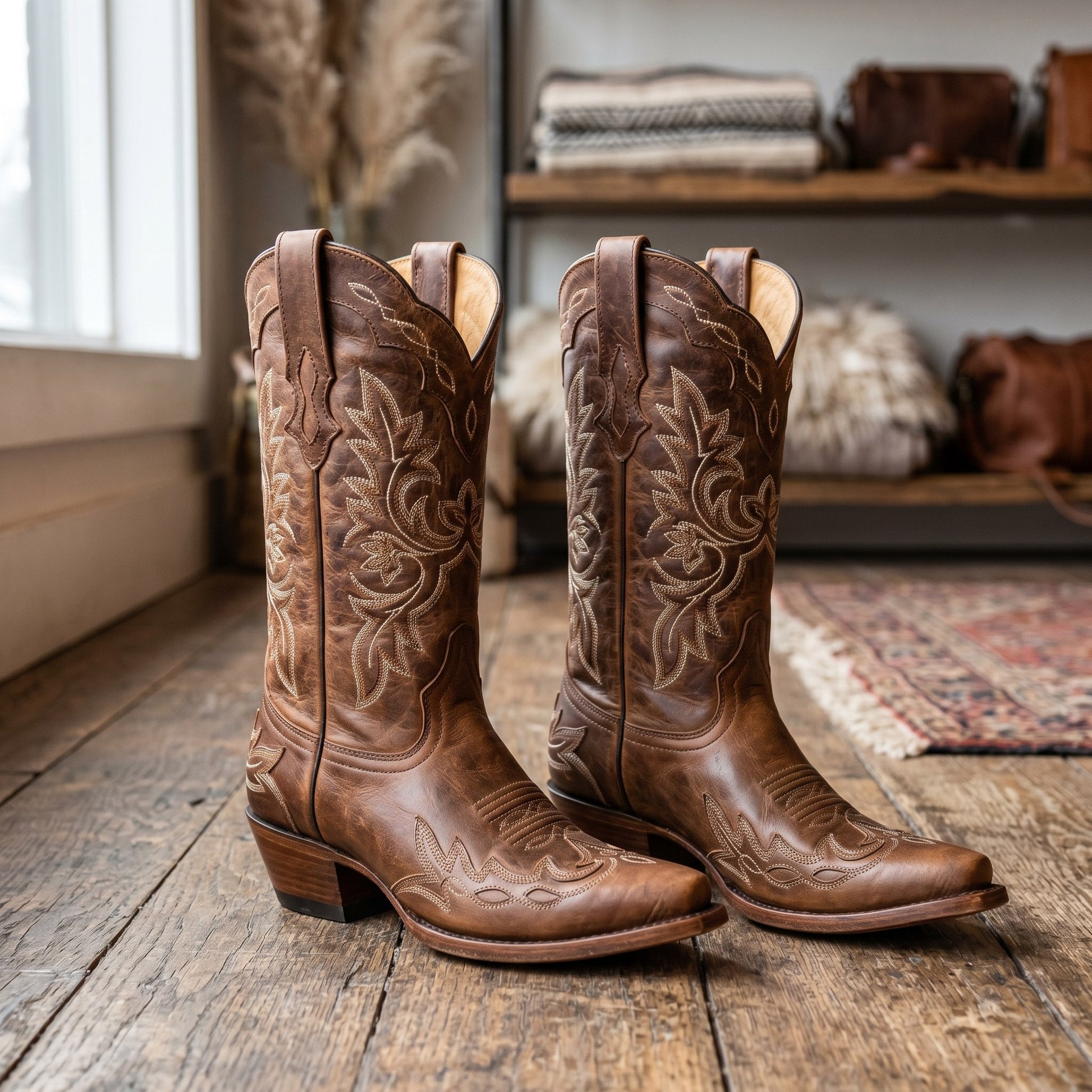 Luxury Edition - Artisian Made Tan Italian Leather Fossano Cowboy Boots