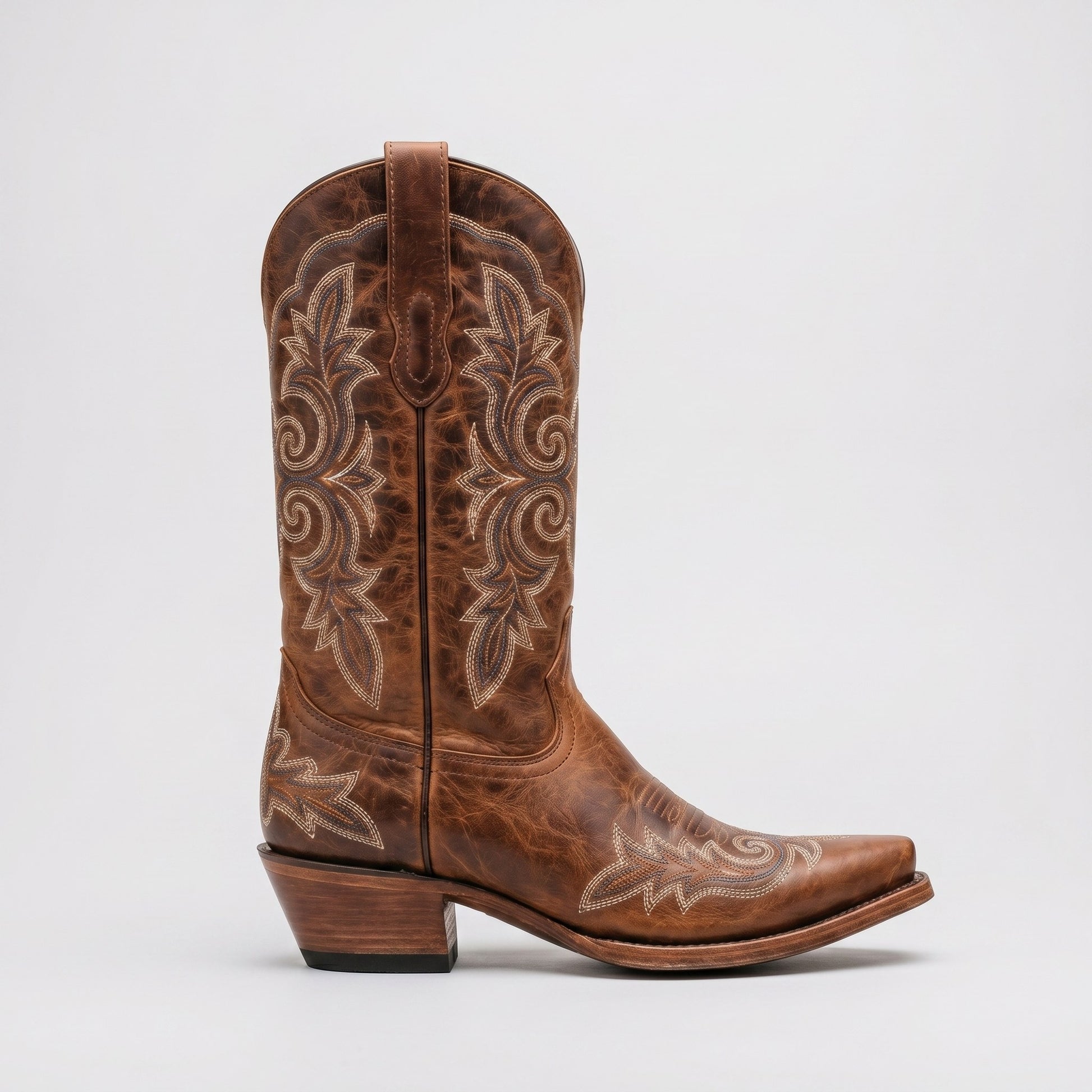 Luxury Edition - Artisian Made Brown Italian Leather Gubbio Cowboy Boots
