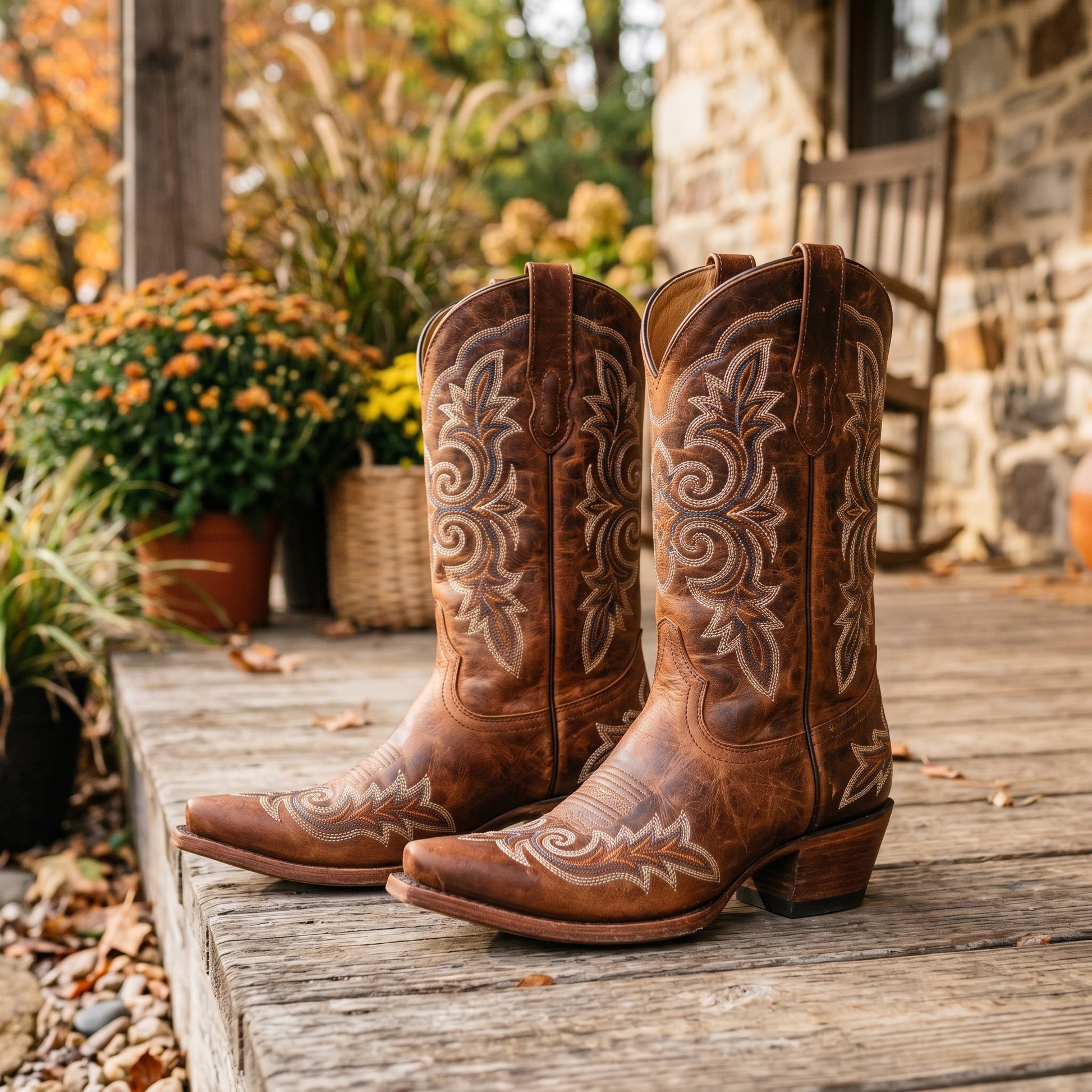 Luxury Edition - Artisian Made Brown Italian Leather Gubbio Cowboy Boots