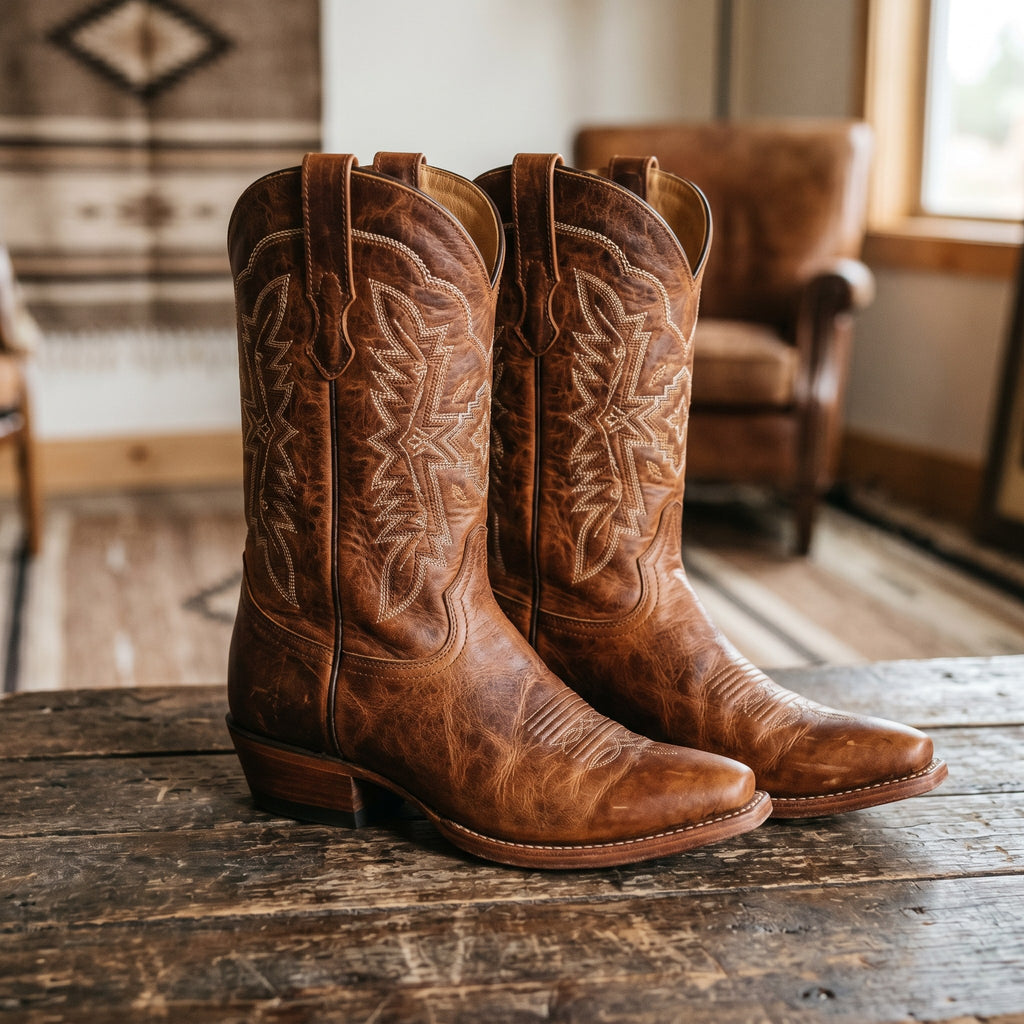 Luxury Edition - Artisian Made Tan Italian Leather Ischia Cowboy Boots