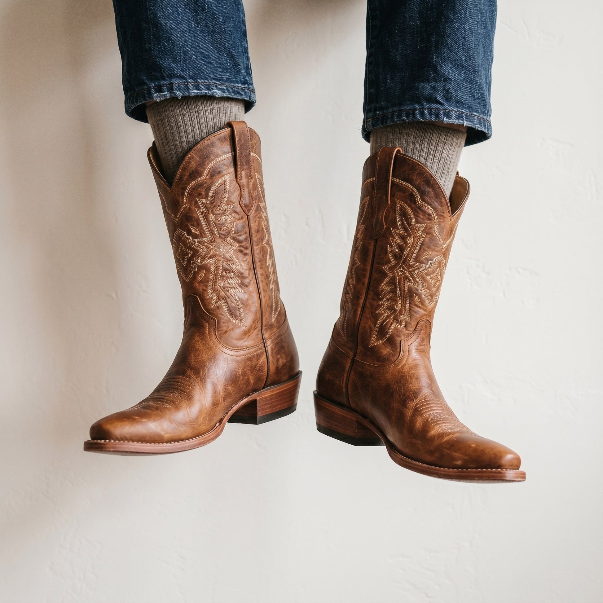 Luxury Edition - Artisian Made Tan Italian Leather Ischia Cowboy Boots