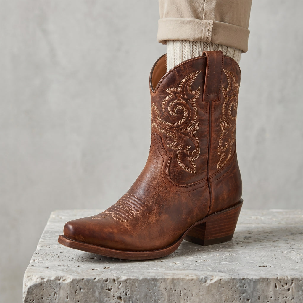 Luxury Edition - Artisian Made Tan Italian Leather Iseo Cowboy Boots