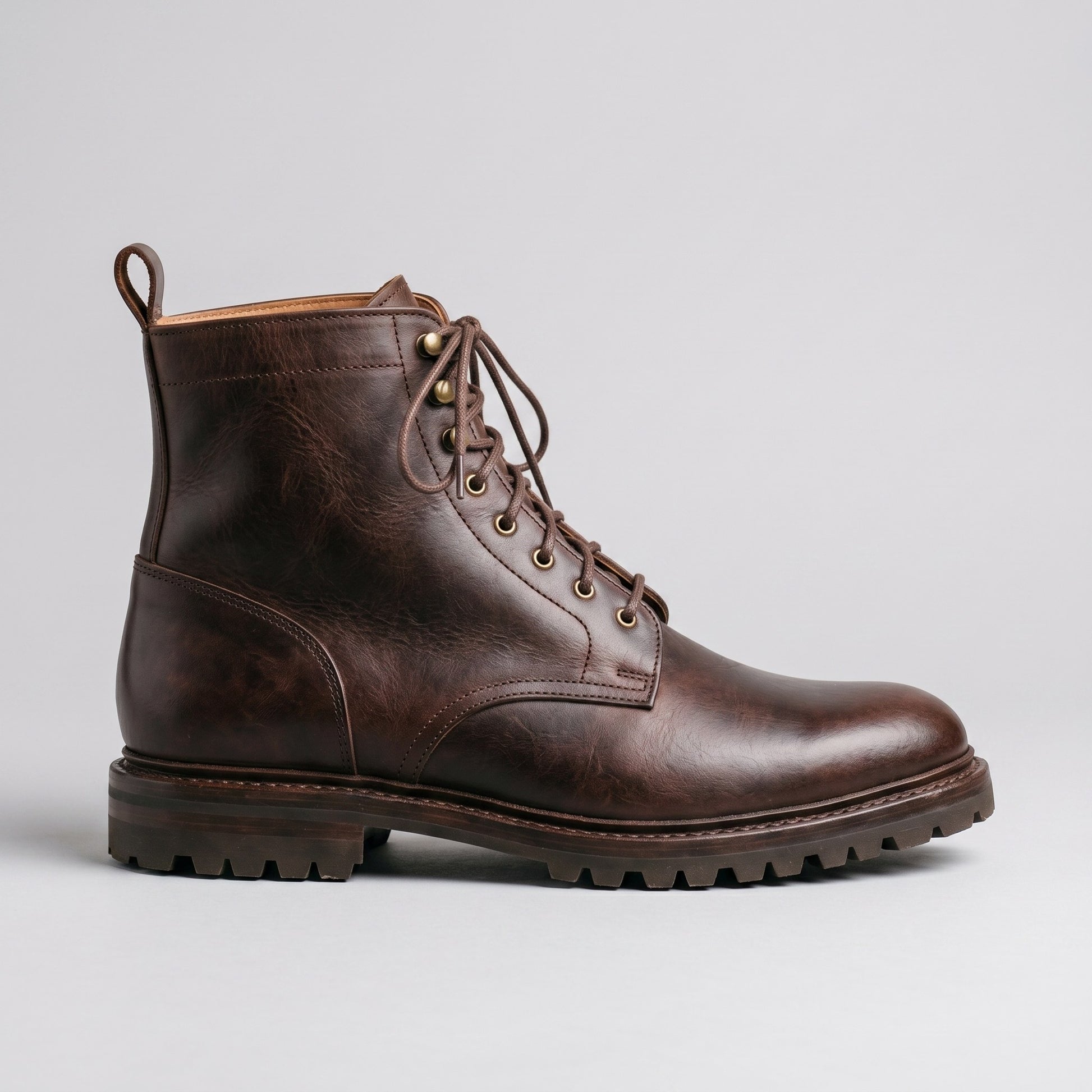 Luxury Edition - Artisian Made Brown Italian Leather Legnano Derby Boots