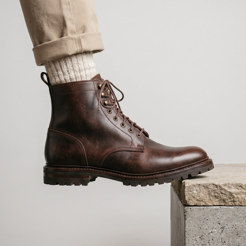 Luxury Edition - Artisian Made Brown Italian Leather Legnano Derby Boots