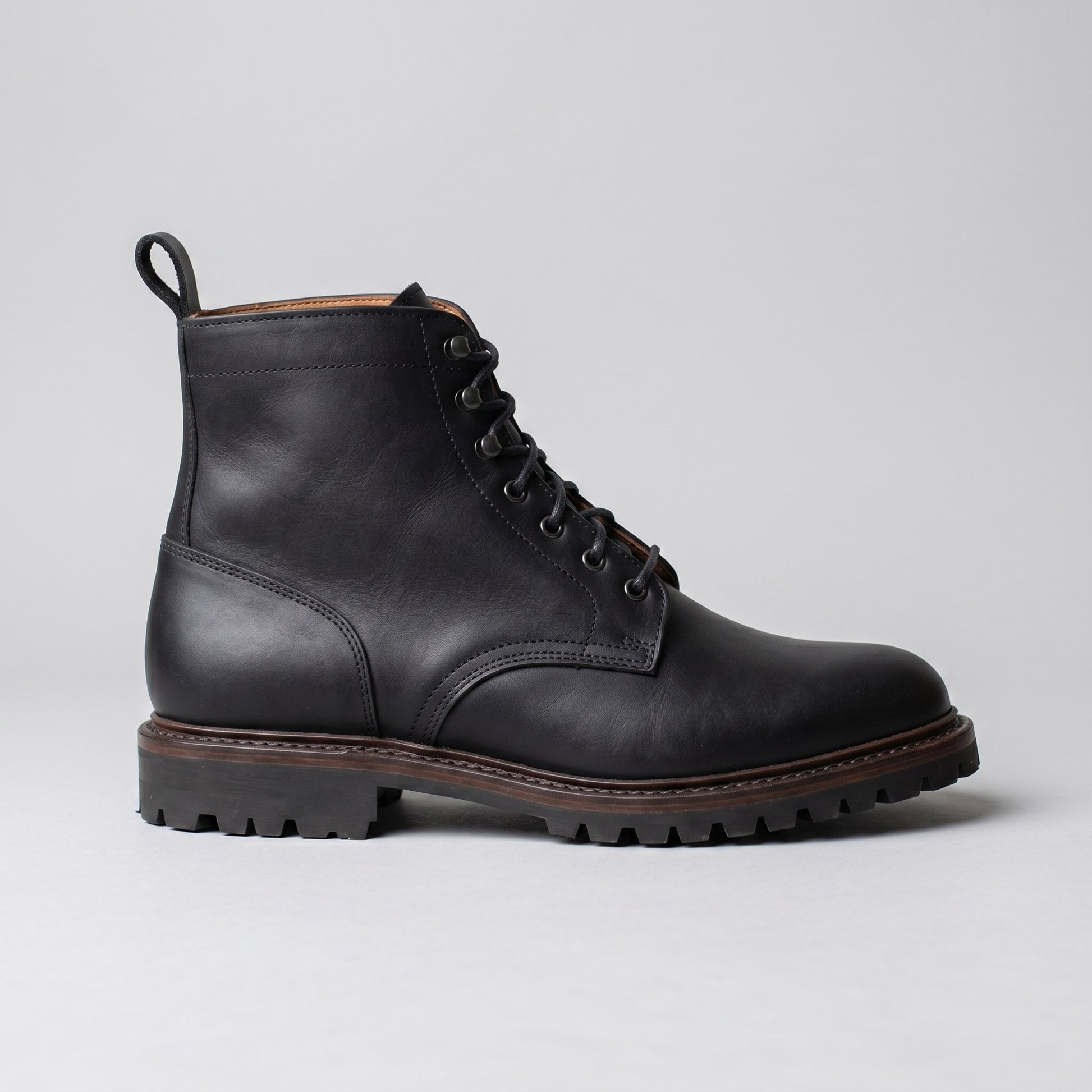 Luxury Edition - Artisian Made Black Italian Leather Lodi Derby Boots