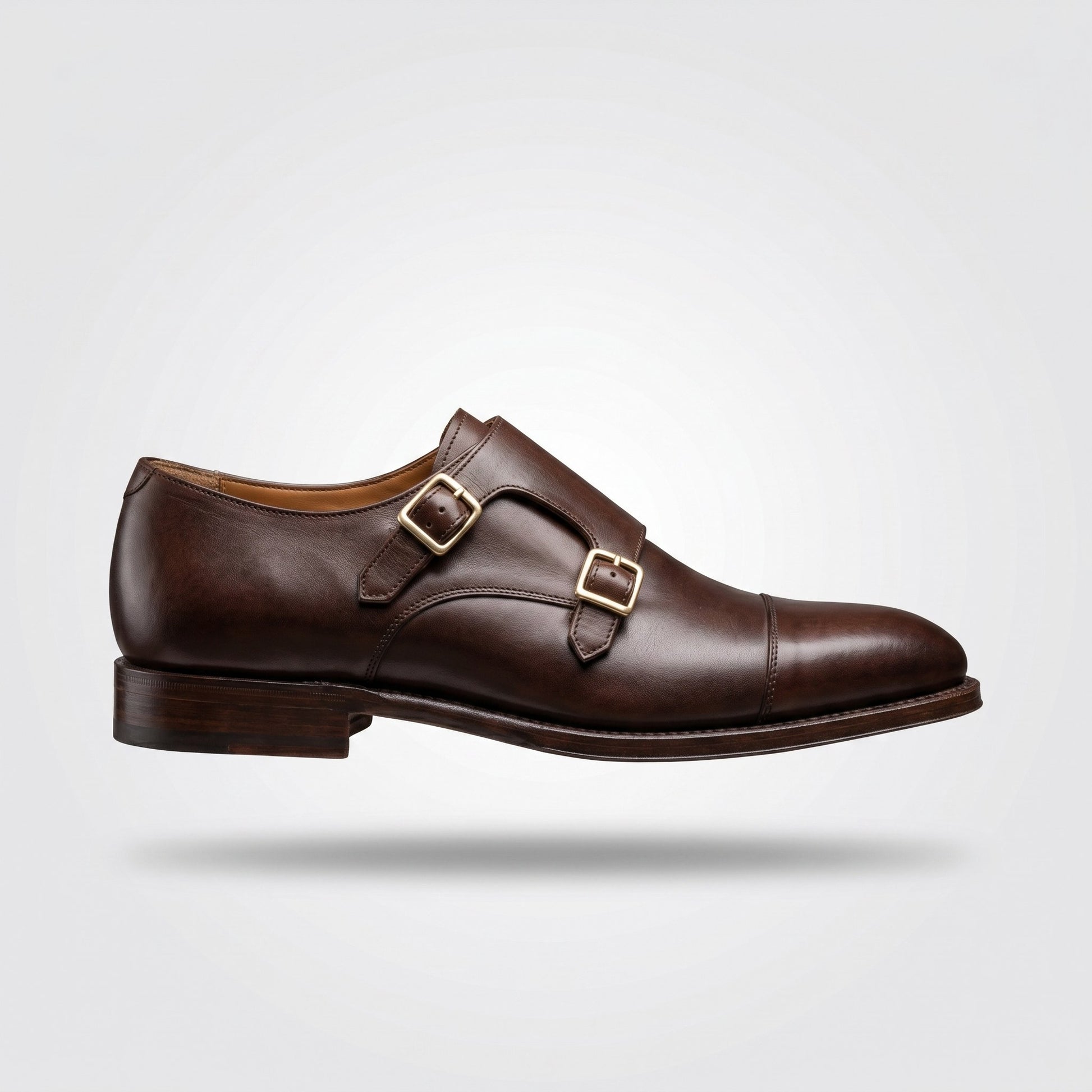 Luxury Edition - Artisian Made Brown Italian Leather Mazara Double Monk Strap Shoes