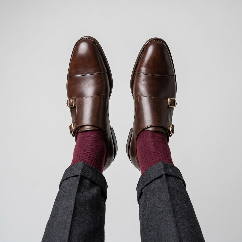 Luxury Edition - Artisian Made Brown Italian Leather Mazara Double Monk Strap Shoes