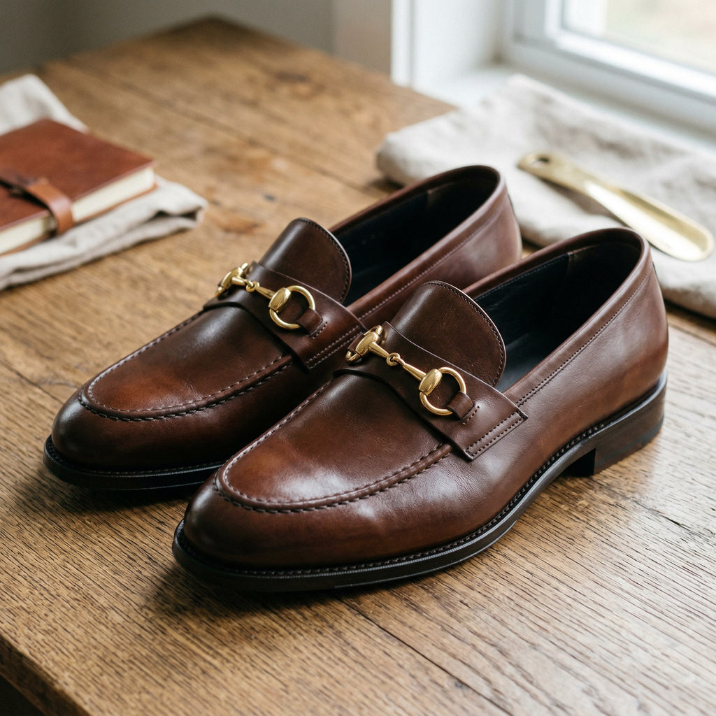 Luxury Edition - Artisian Made Brown Italian Leather Montalcino Horse Bit Loafers