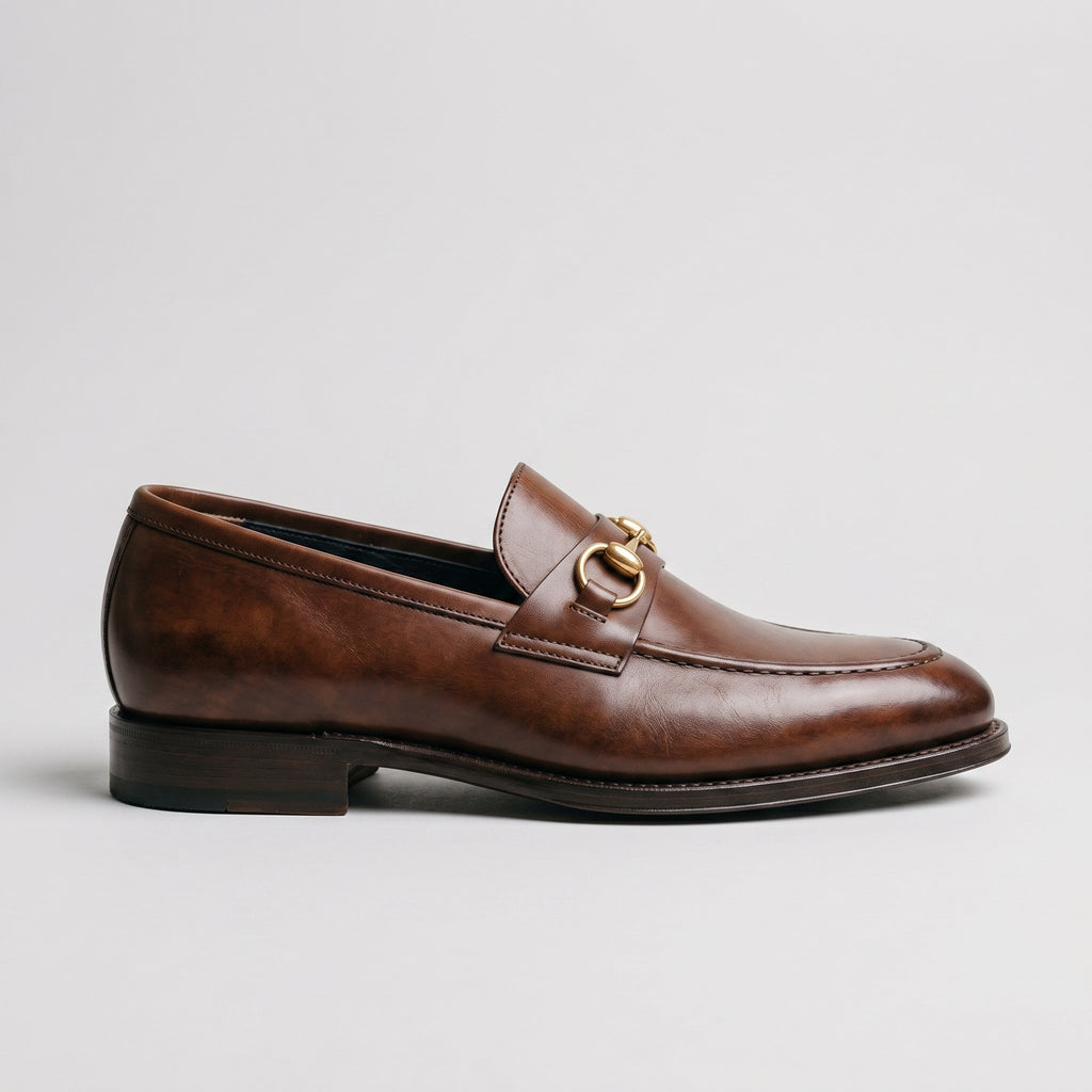 Luxury Edition - Artisian Made Brown Italian Leather Montalcino Horse Bit Loafers