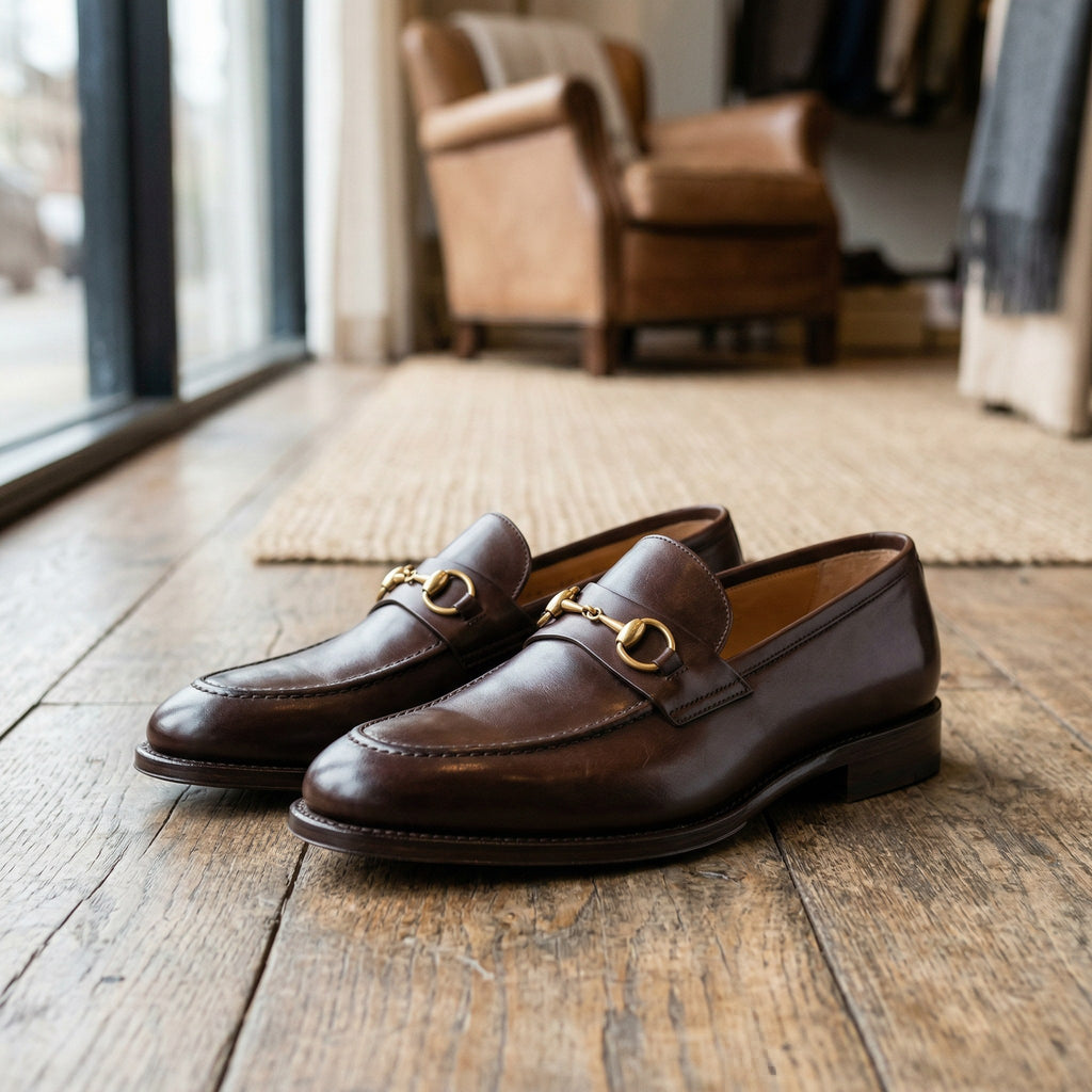 Luxury Edition - Artisian Made Brown Italian Leather Monza Horse Bit Loafers