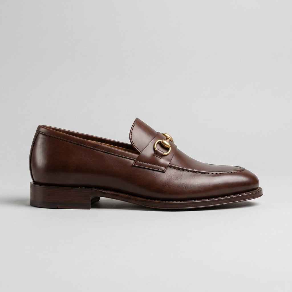 Luxury Edition - Artisian Made Brown Italian Leather Monza Horse Bit Loafers