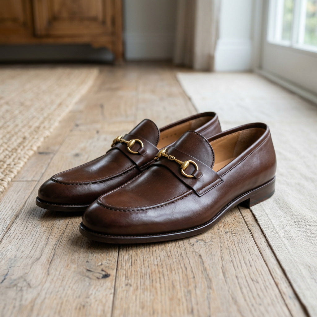 Luxury Edition - Artisian Made Brown Italian Leather Noli Horse Bit Loafers