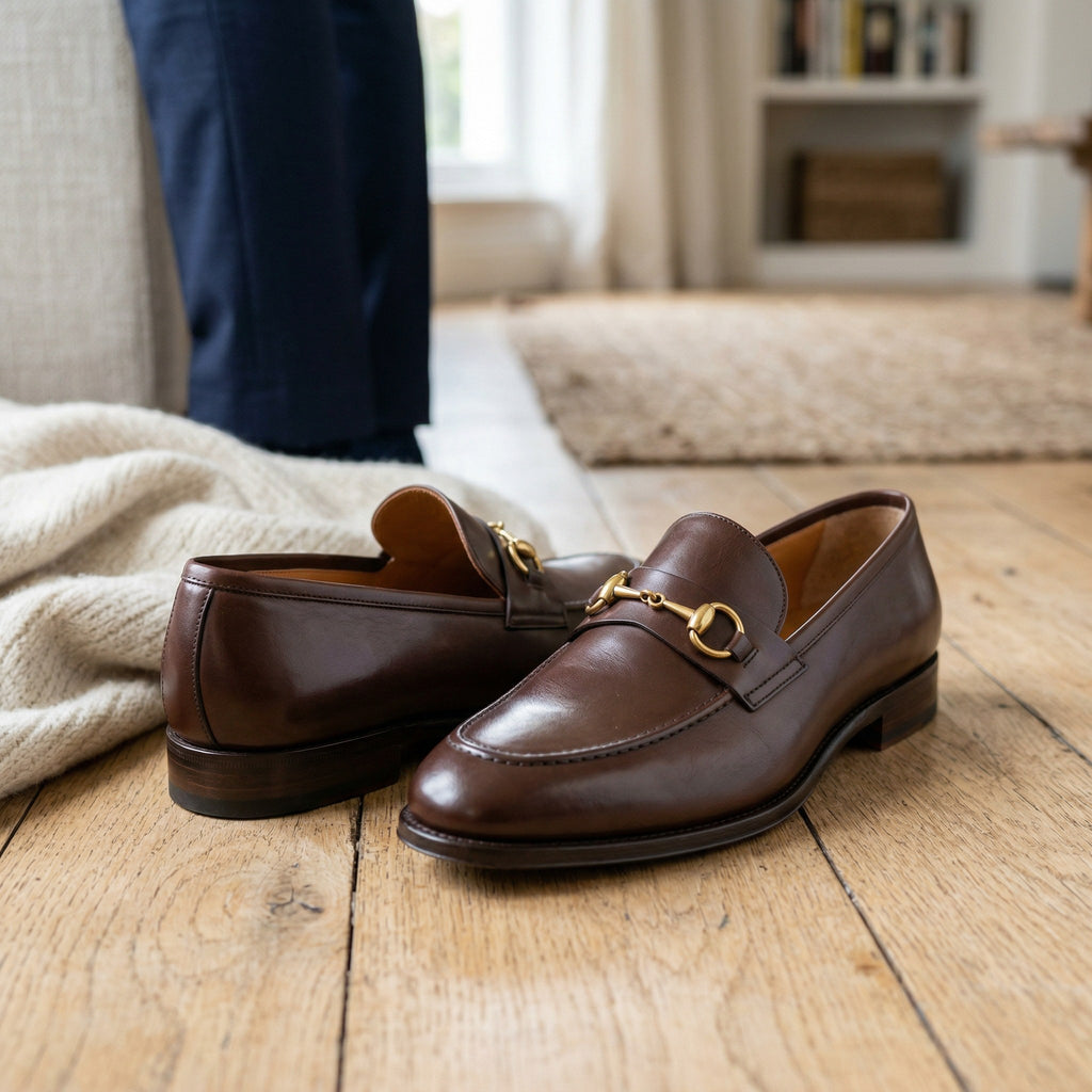 Luxury Edition - Artisian Made Brown Italian Leather Novara Horse Bit Loafers