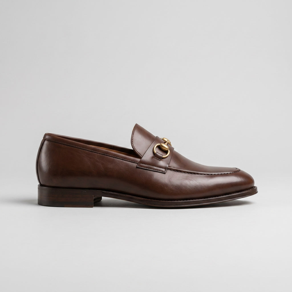 Luxury Edition - Artisian Made Brown Italian Leather Novara Horse Bit Loafers