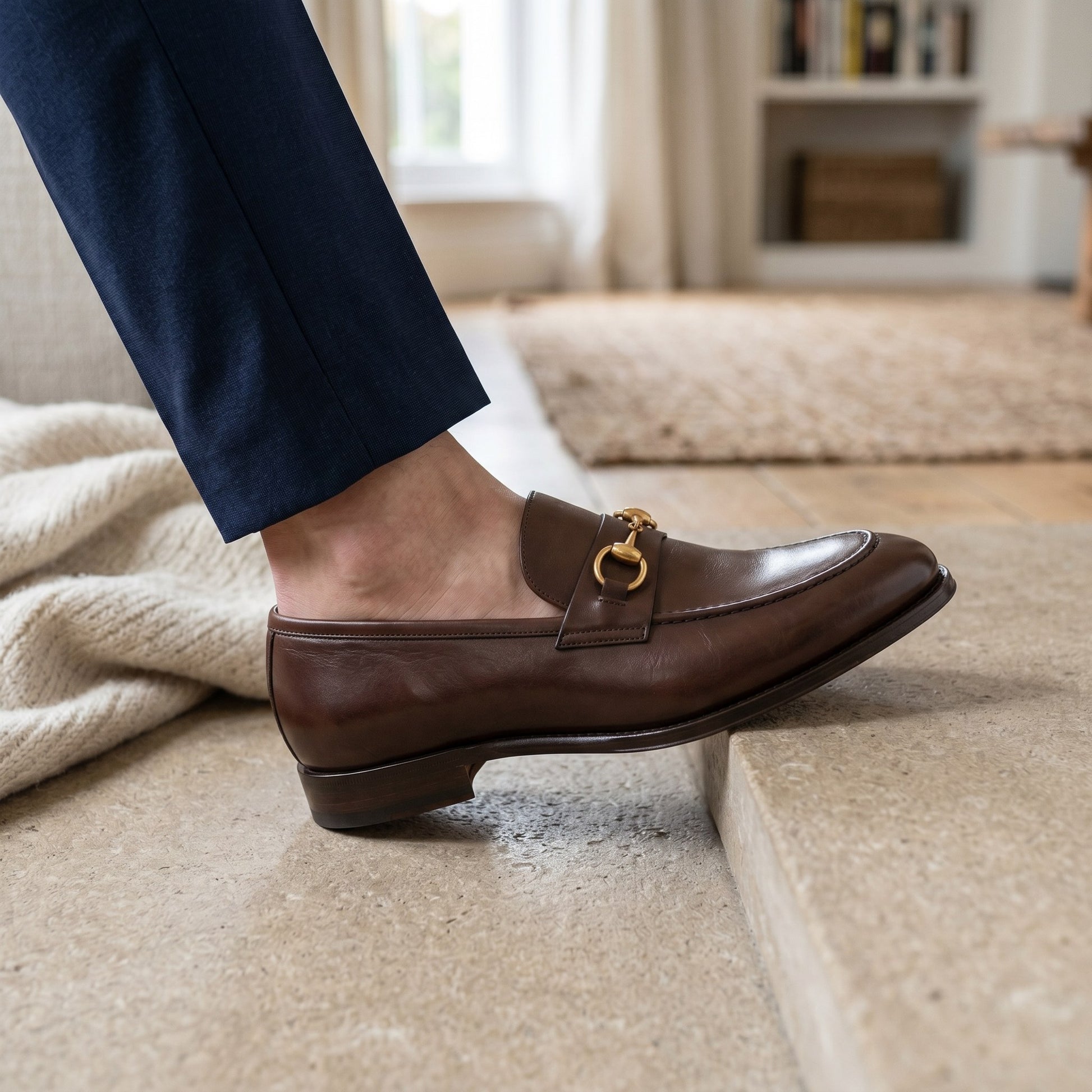 Luxury Edition - Artisian Made Brown Italian Leather Novara Horse Bit Loafers