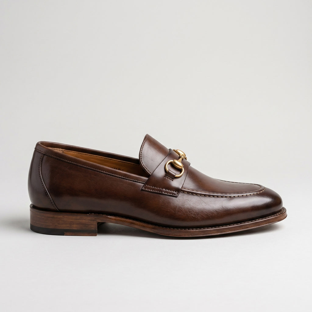 Luxury Edition - Artisian Made Brown Italian Leather Orbetello Horse Bit Loafers