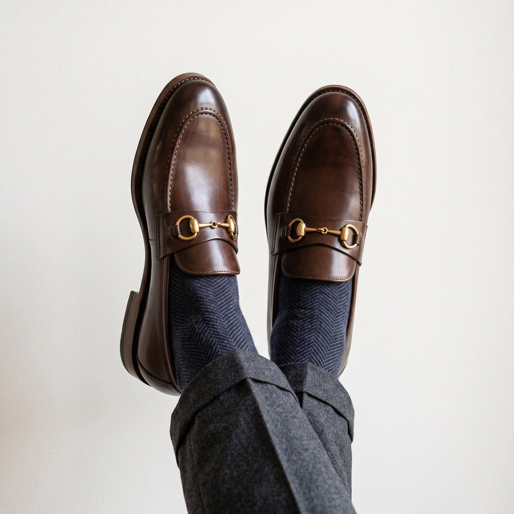 Luxury Edition - Artisian Made Brown Italian Leather Orbetello Horse Bit Loafers