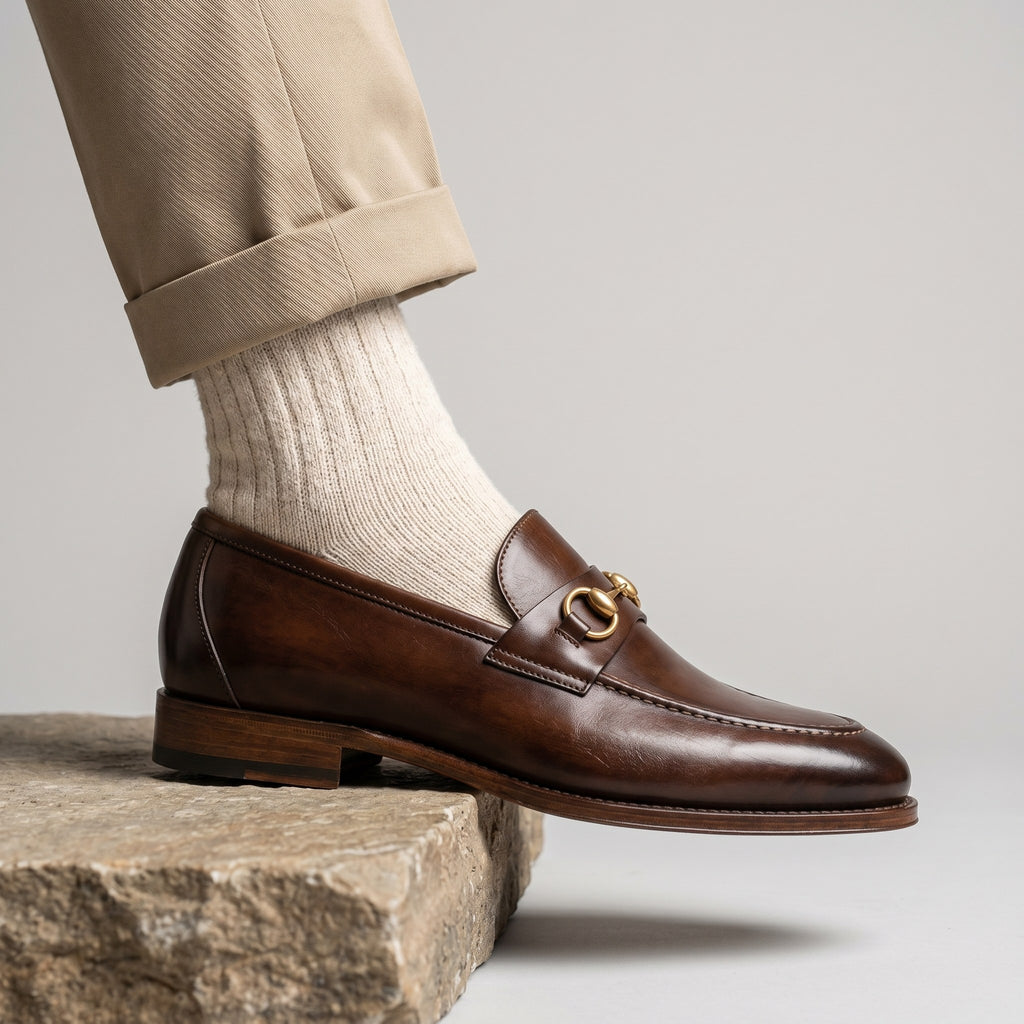 Luxury Edition - Artisian Made Brown Italian Leather Orbetello Horse Bit Loafers