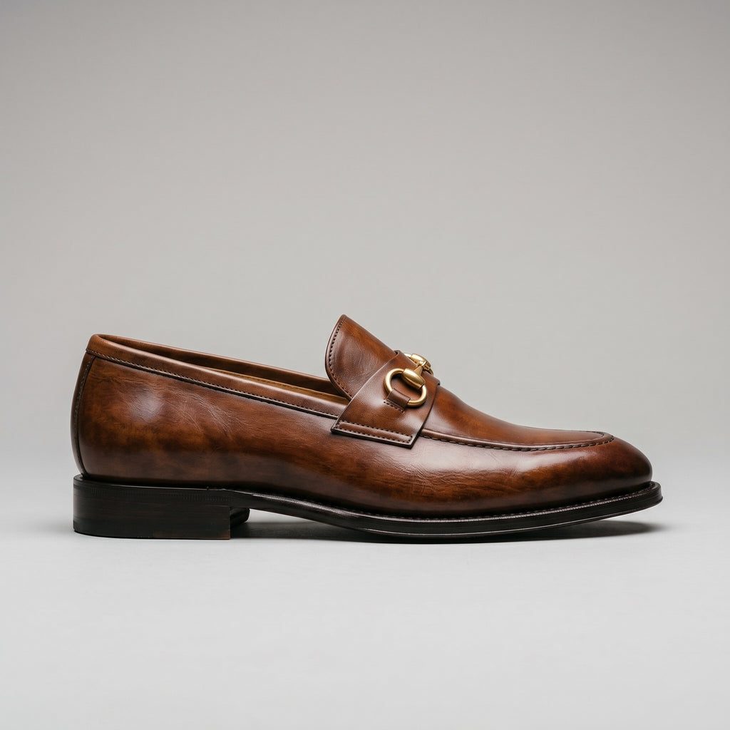 Luxury Edition - Artisian Made Brown Italian Leather Ostia Horse Bit Loafers