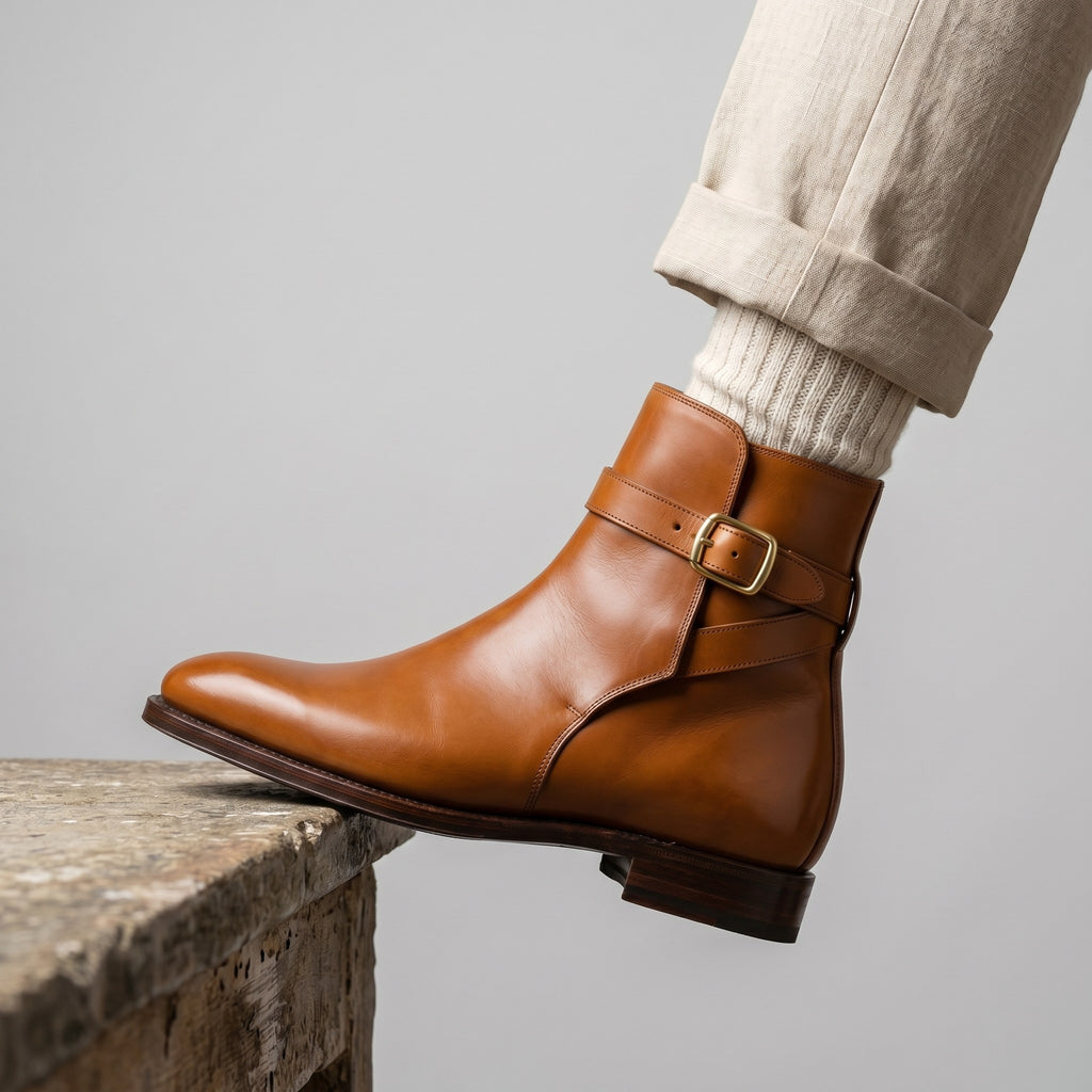 Luxury Edition - Artisian Made Tan Italian Leather Paestum Jodhpur Boots