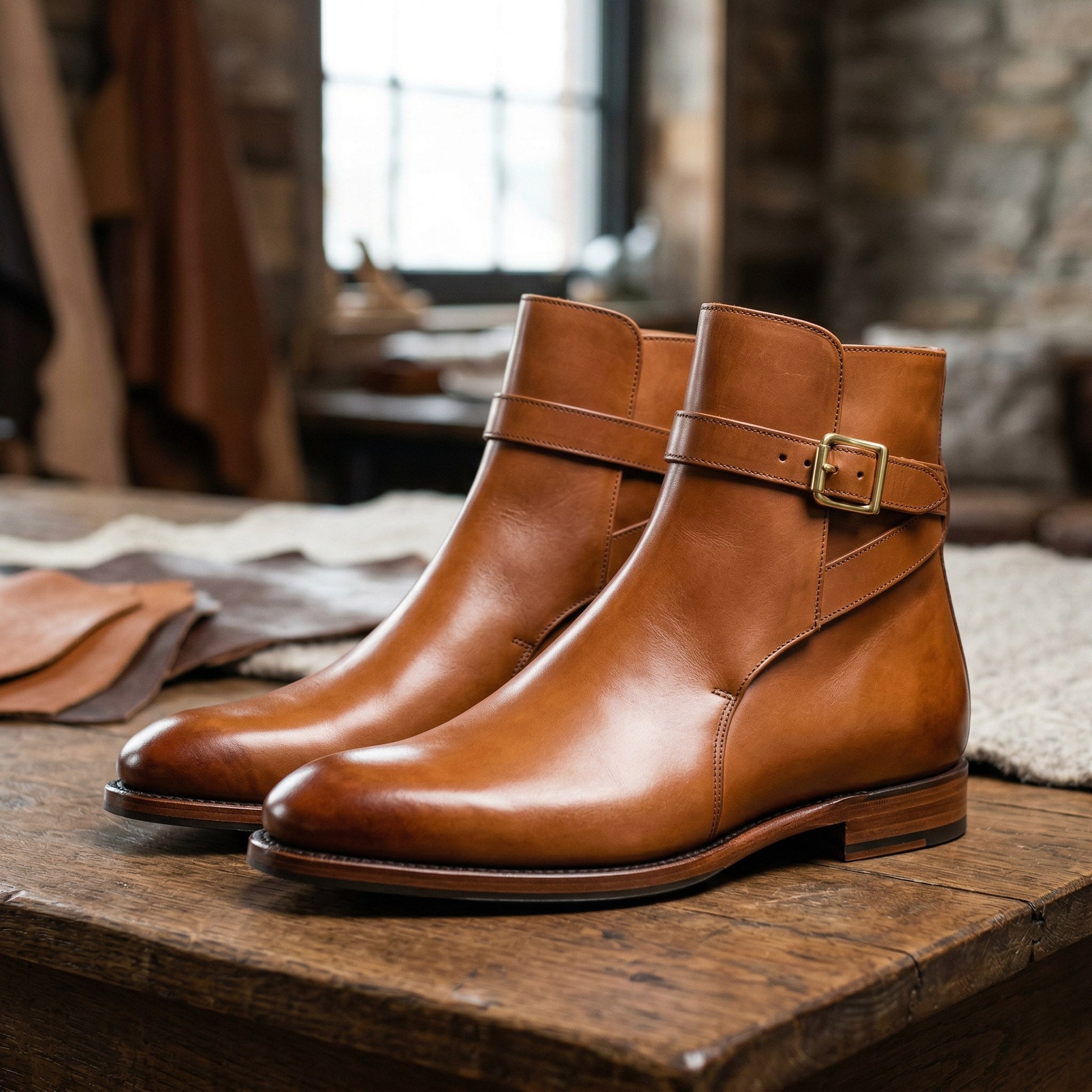 Luxury Edition - Artisian Made Tan Italian Leather Palestrina Jodhpur Boots