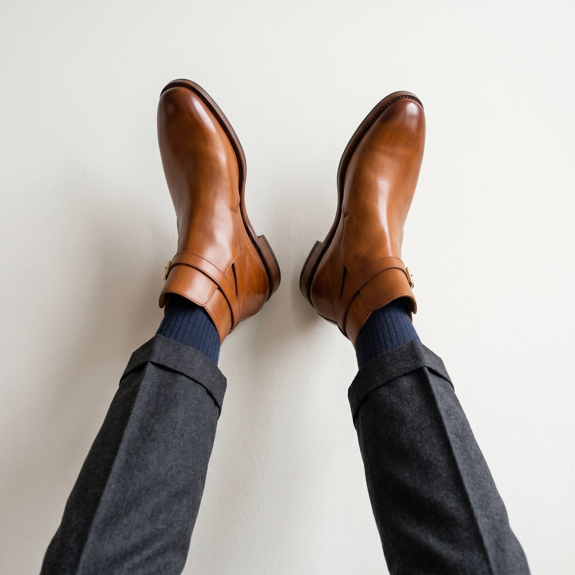 Luxury Edition - Artisian Made Tan Italian Leather Palestrina Jodhpur Boots