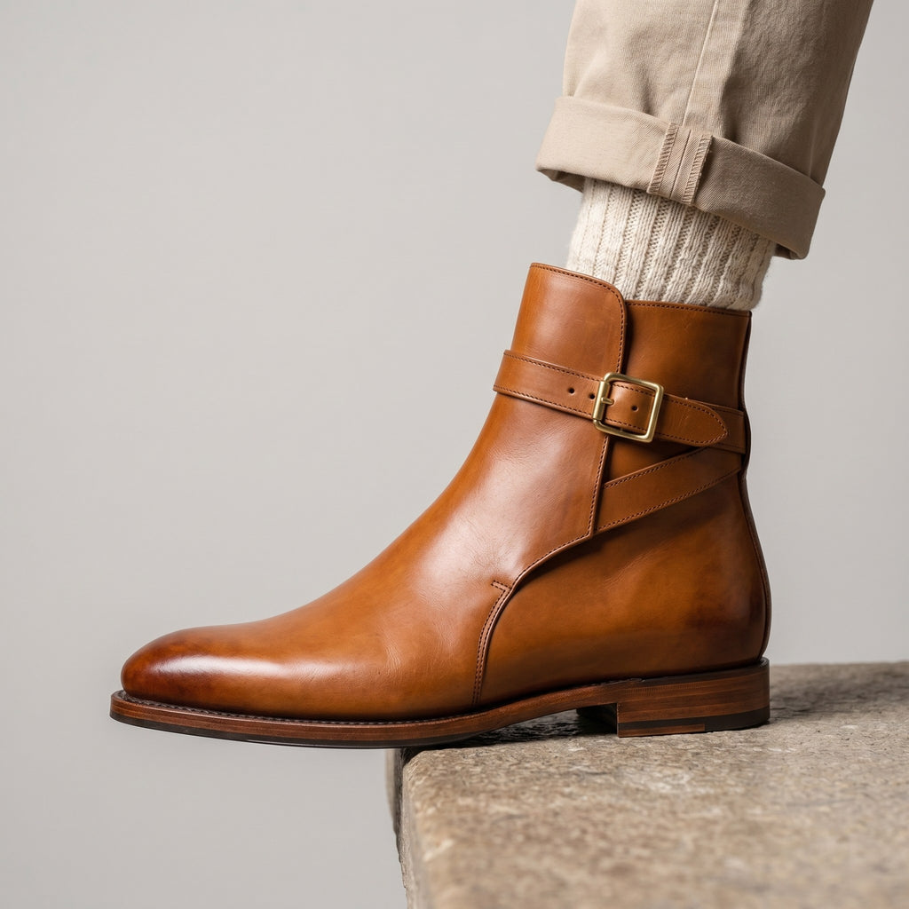 Luxury Edition - Artisian Made Tan Italian Leather Palestrina Jodhpur Boots