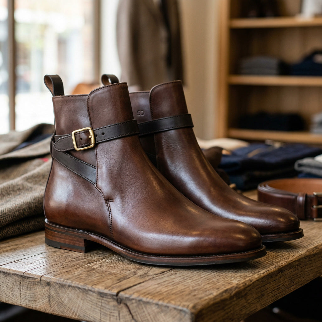 Luxury Edition - Artisian Made Brown Italian Leather Pavia Jodhpur Boots
