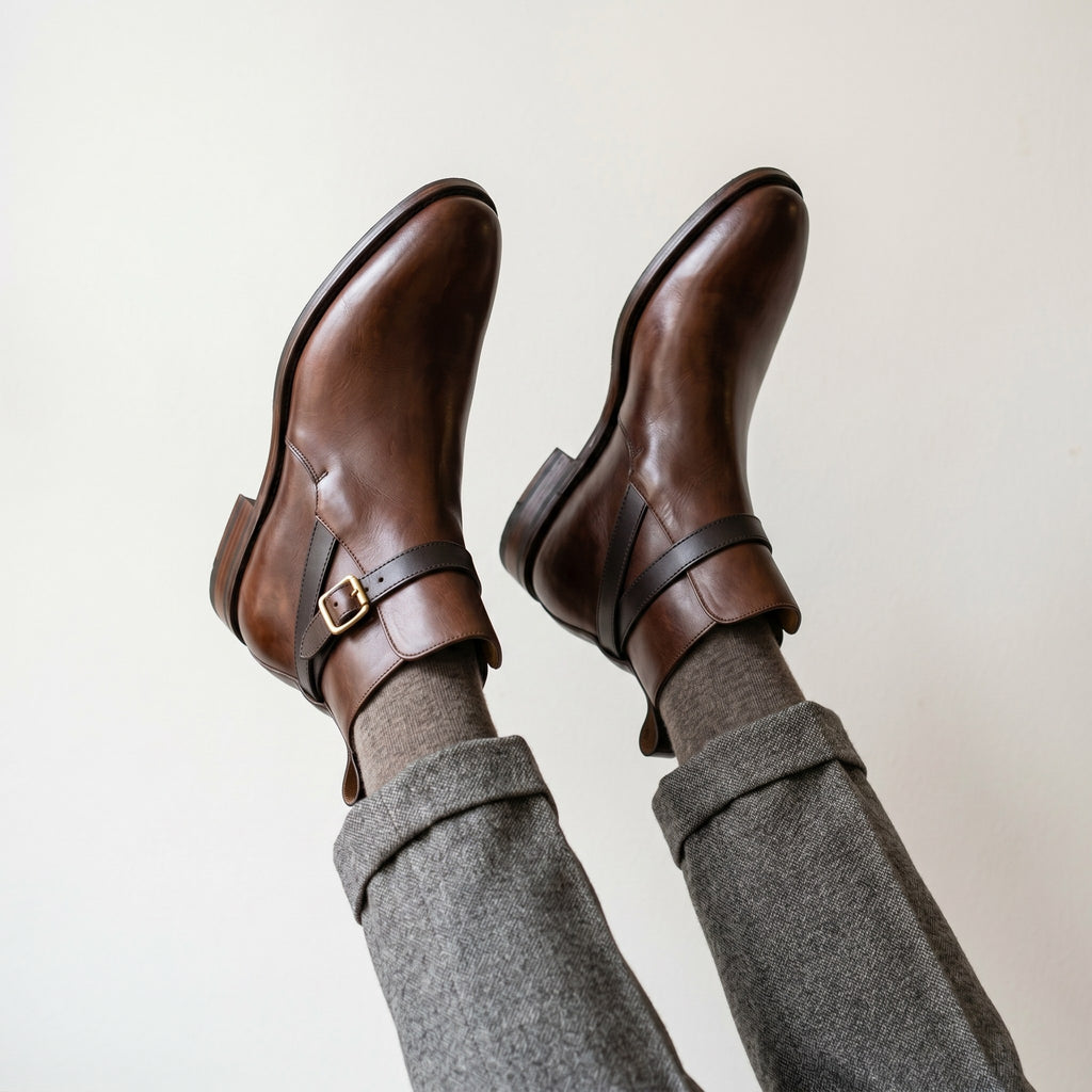 Luxury Edition - Artisian Made Brown Italian Leather Pavia Jodhpur Boots