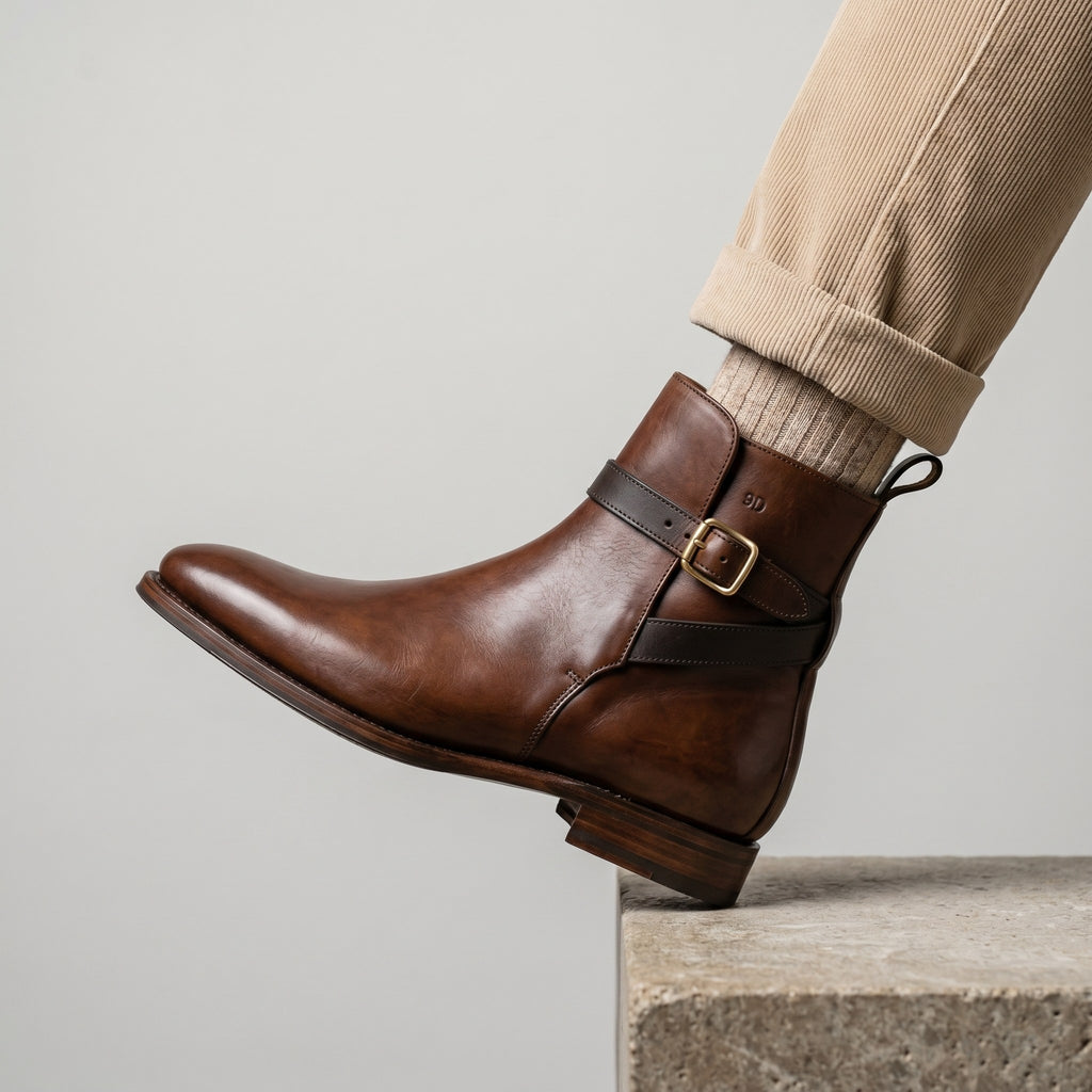 Luxury Edition - Artisian Made Brown Italian Leather Pavia Jodhpur Boots