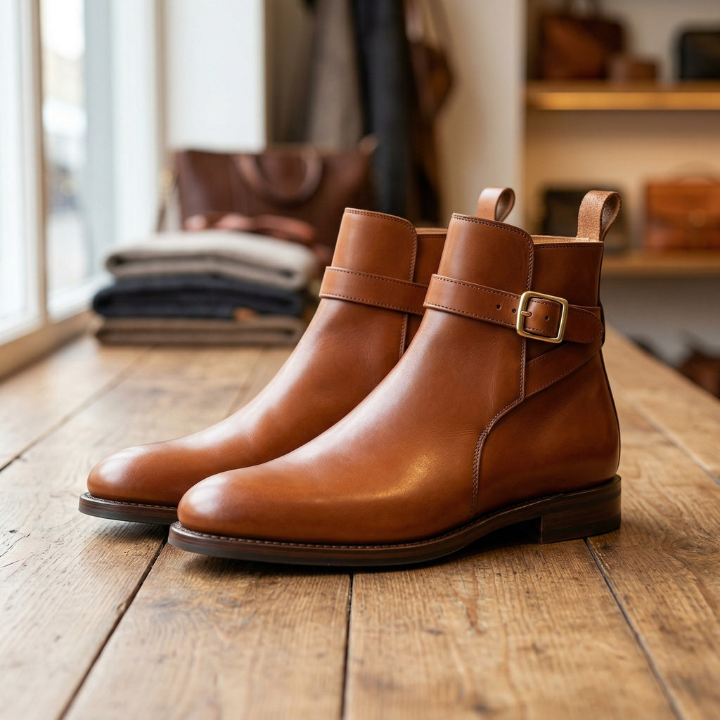 Luxury Edition - Artisian Made Tan Italian Leather Peschiera Jodhpur Boots