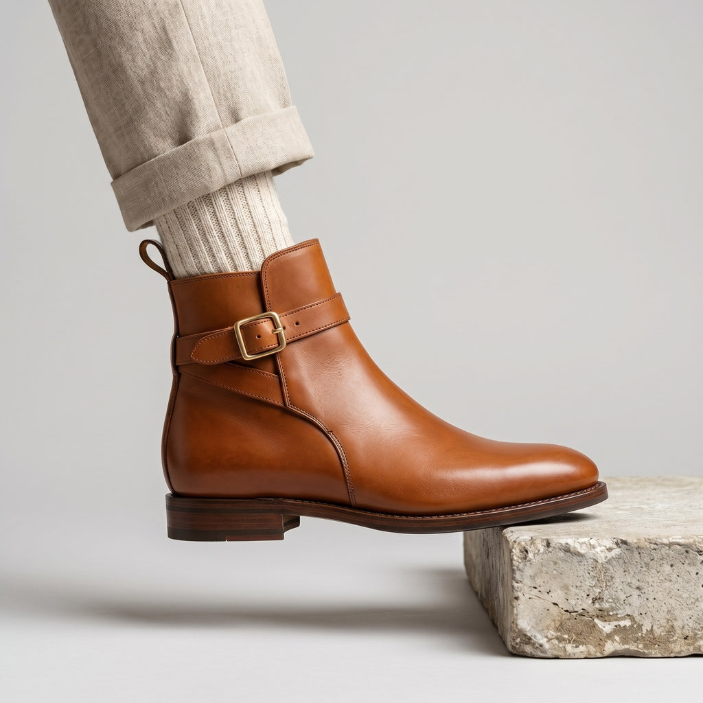 Luxury Edition - Artisian Made Tan Italian Leather Peschiera Jodhpur Boots
