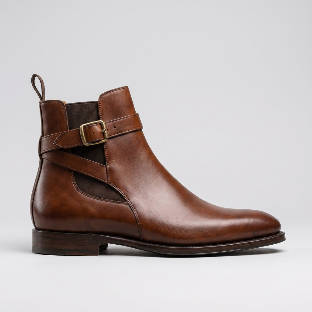 Luxury Edition - Artisian Made Brown Italian Leather Pisticci Jodhpur Boots