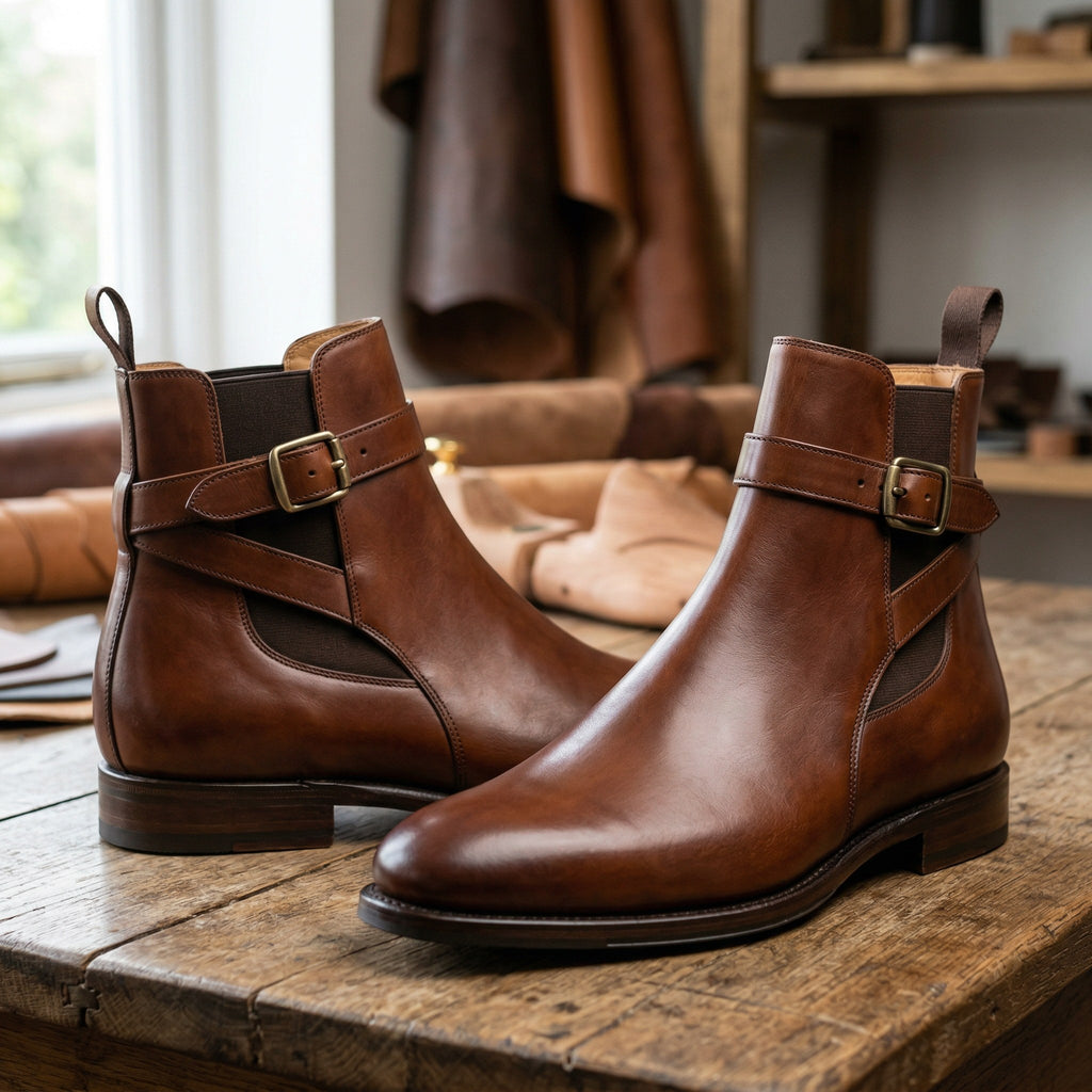 Luxury Edition - Artisian Made Brown Italian Leather Pisticci Jodhpur Boots