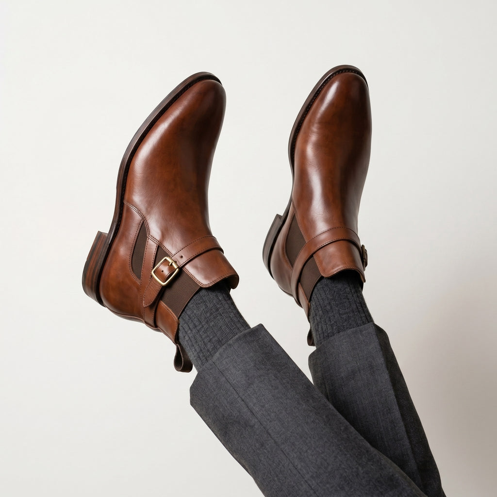 Luxury Edition - Artisian Made Brown Italian Leather Pisticci Jodhpur Boots