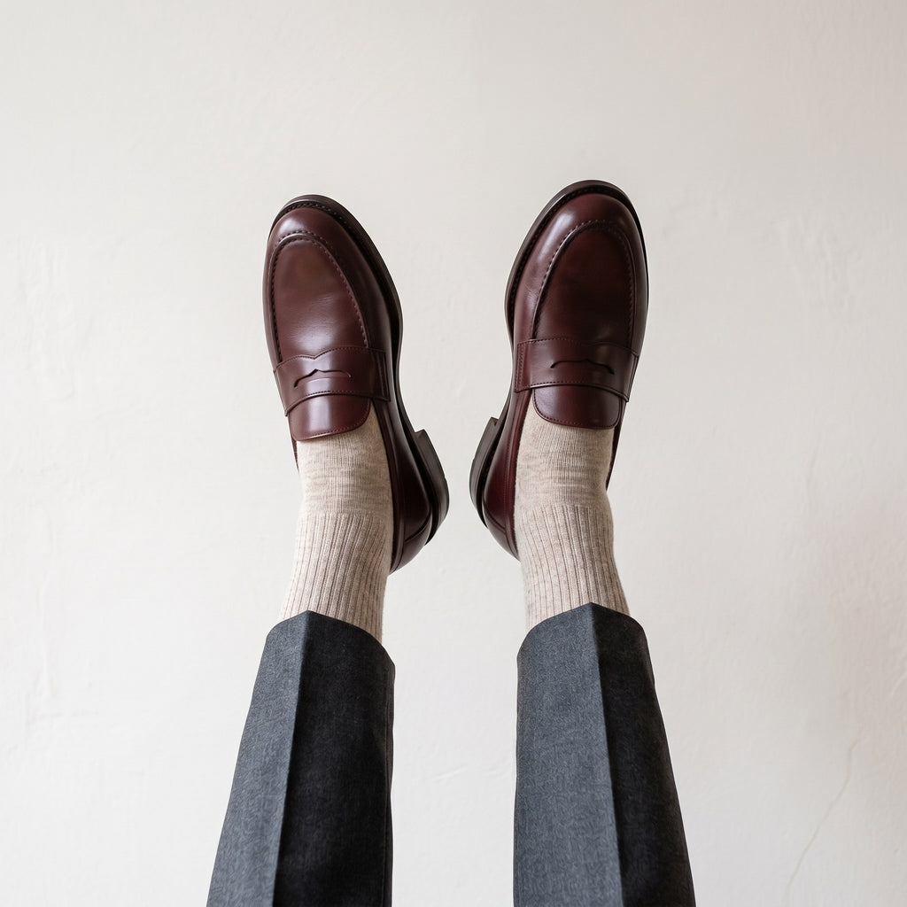 Luxury Edition - Artisian Made Burgundy Italian Leather Ragusa Penny Loafers