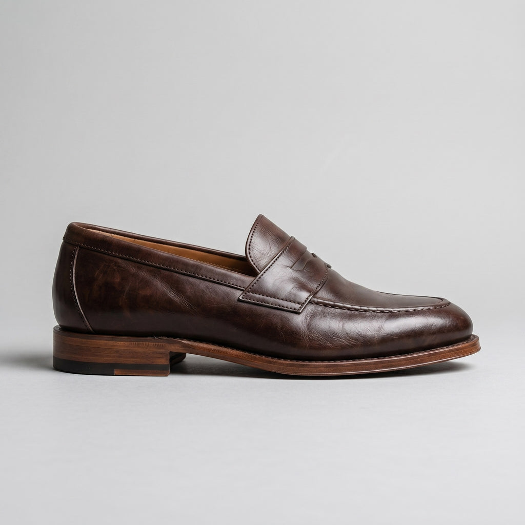 Luxury Edition - Artisian Made Brown Italian Leather Rapolano Penny Loafers
