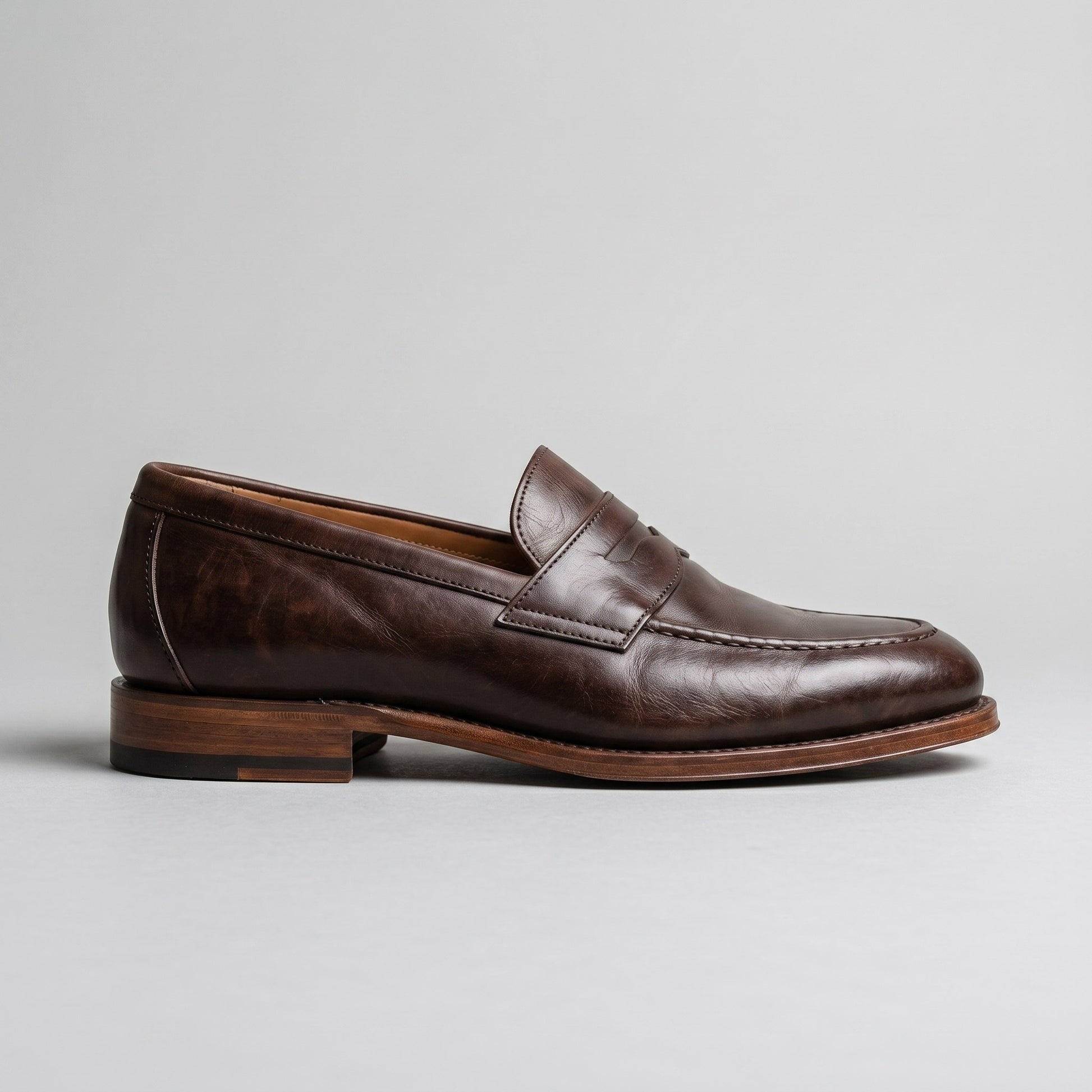 Luxury Edition - Artisian Made Brown Italian Leather Rapolano Penny Loafers