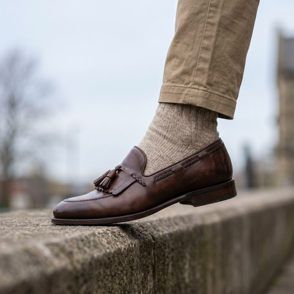 Luxury Edition - Artisian Made Brown Italian Leather Senigallia Tassel Loafers