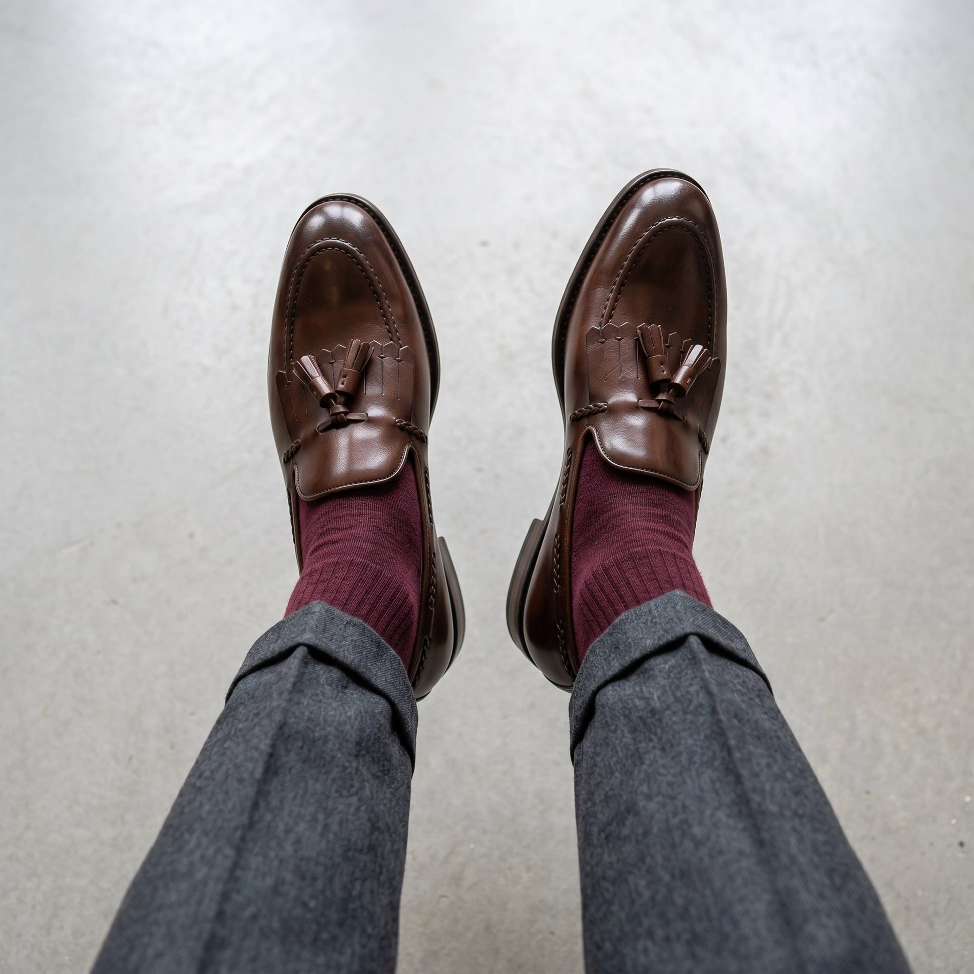 Luxury Edition - Artisian Made Brown Italian Leather Senigallia Tassel Loafers